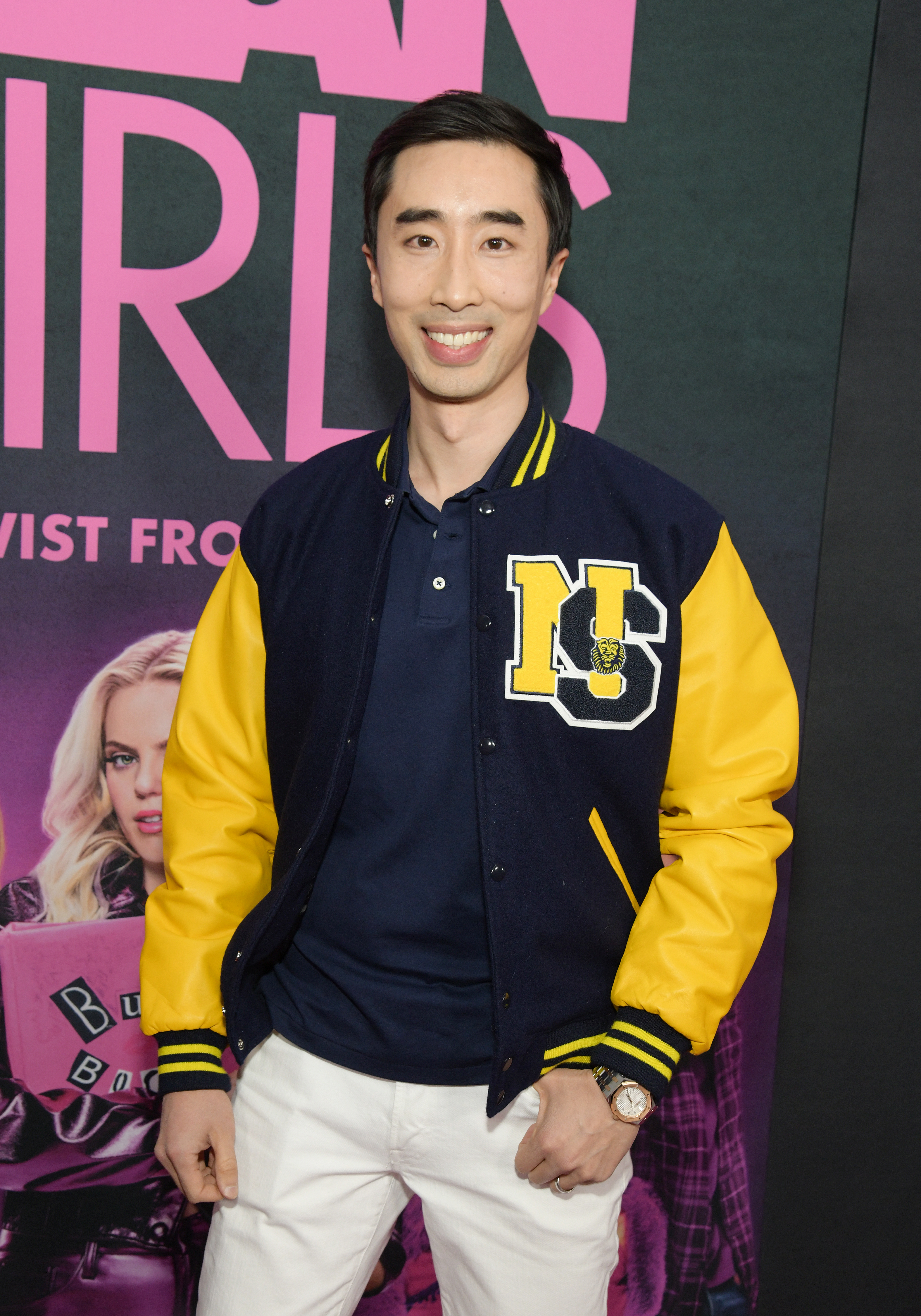 he's wearing the letterman jacket from the movie