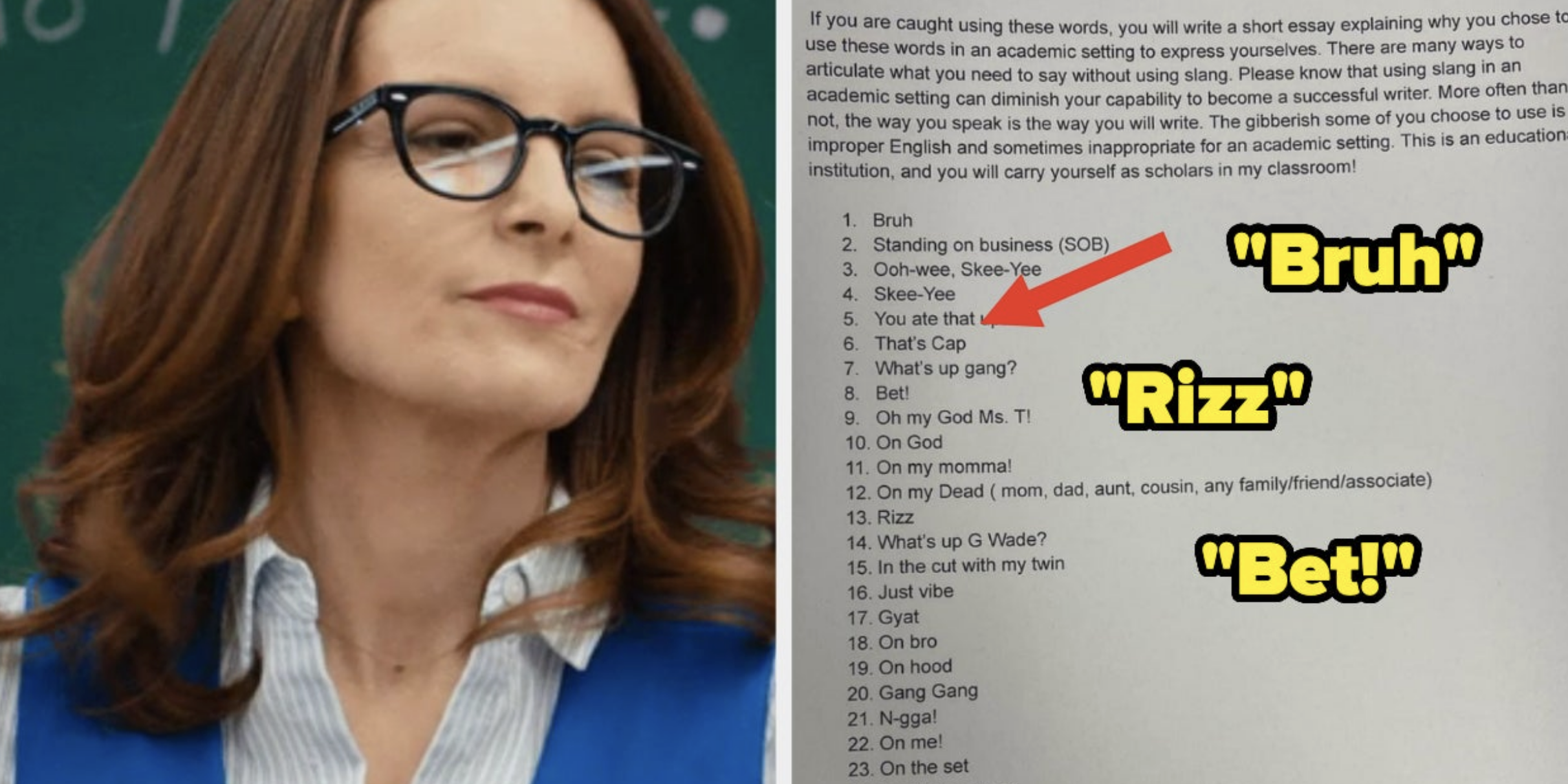 Teacher Bans Student's Use Of Slang Terms In Classroom - Vimarsana News
