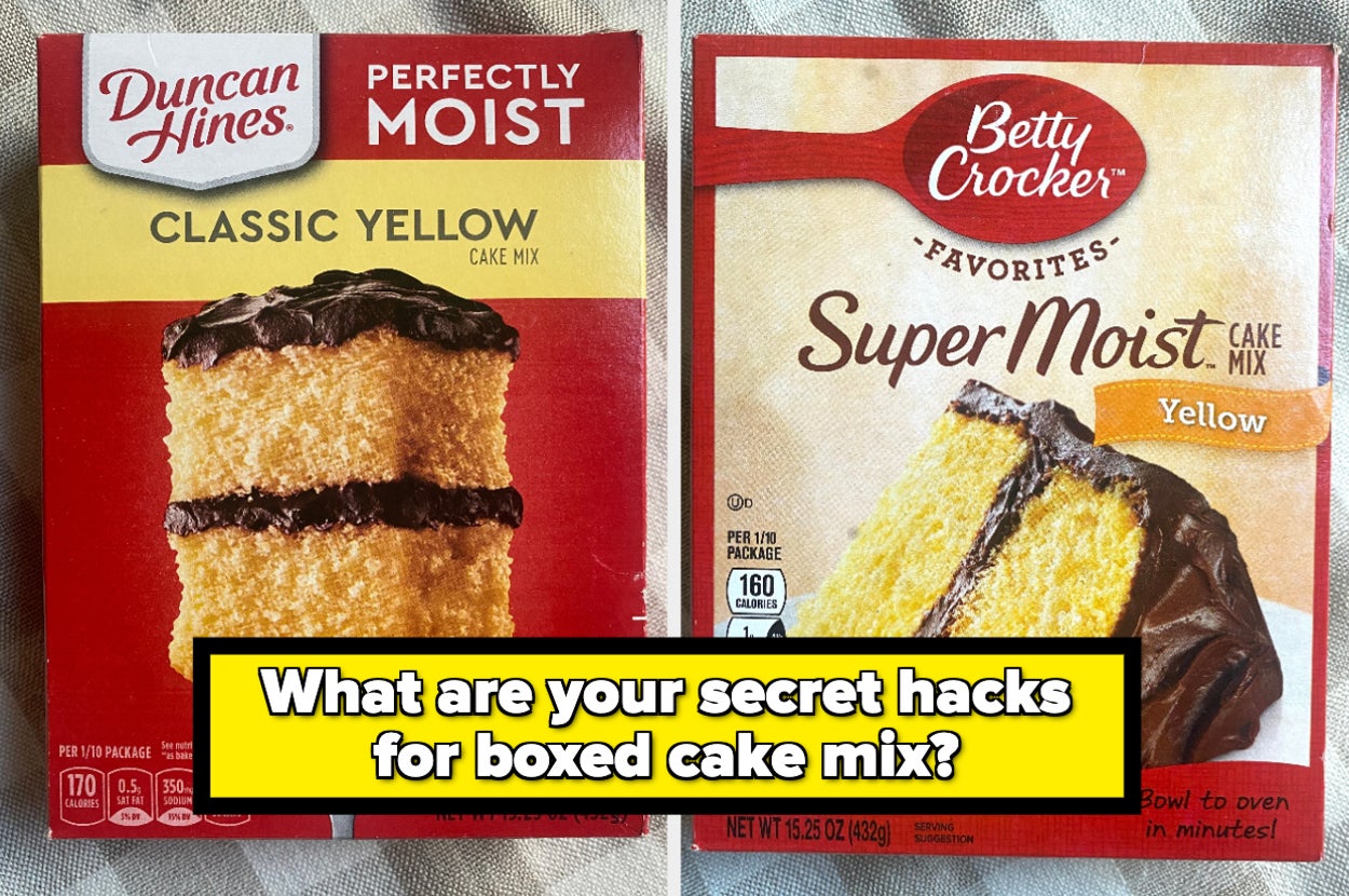 a box of duncan hines cake mix and a box of betty crocker cake mix