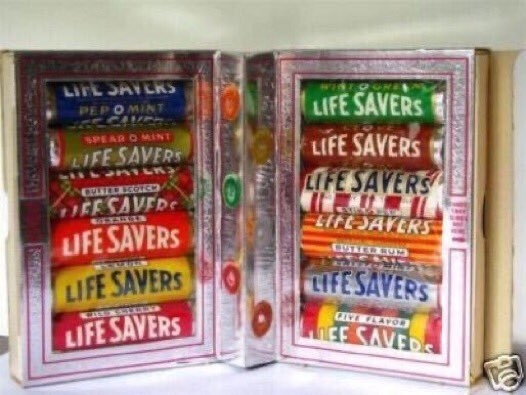 Rolls of Life Savers in a &quot;book&quot;