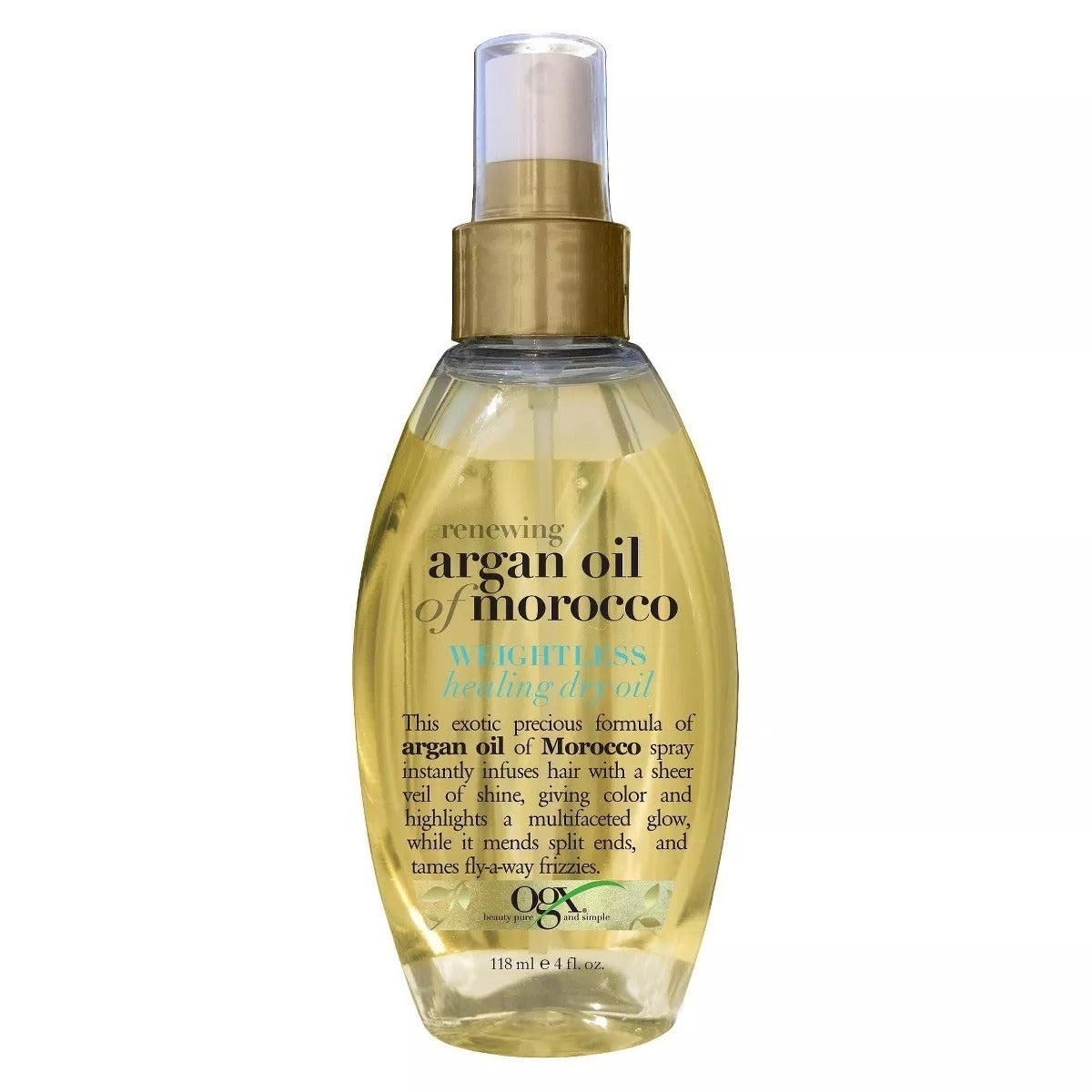 Botol semprotan minyak argan berlabel 