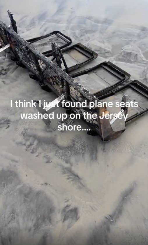 plane seats washed up to shore