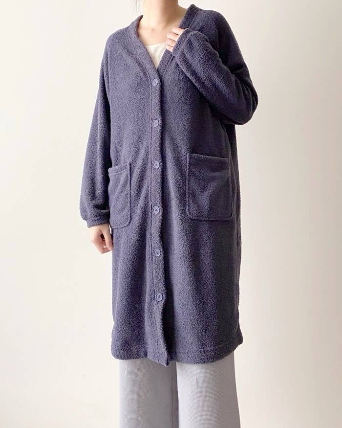 無印良品のおすすめのレディースアイテム「ニットフリース ロングカーディガン」