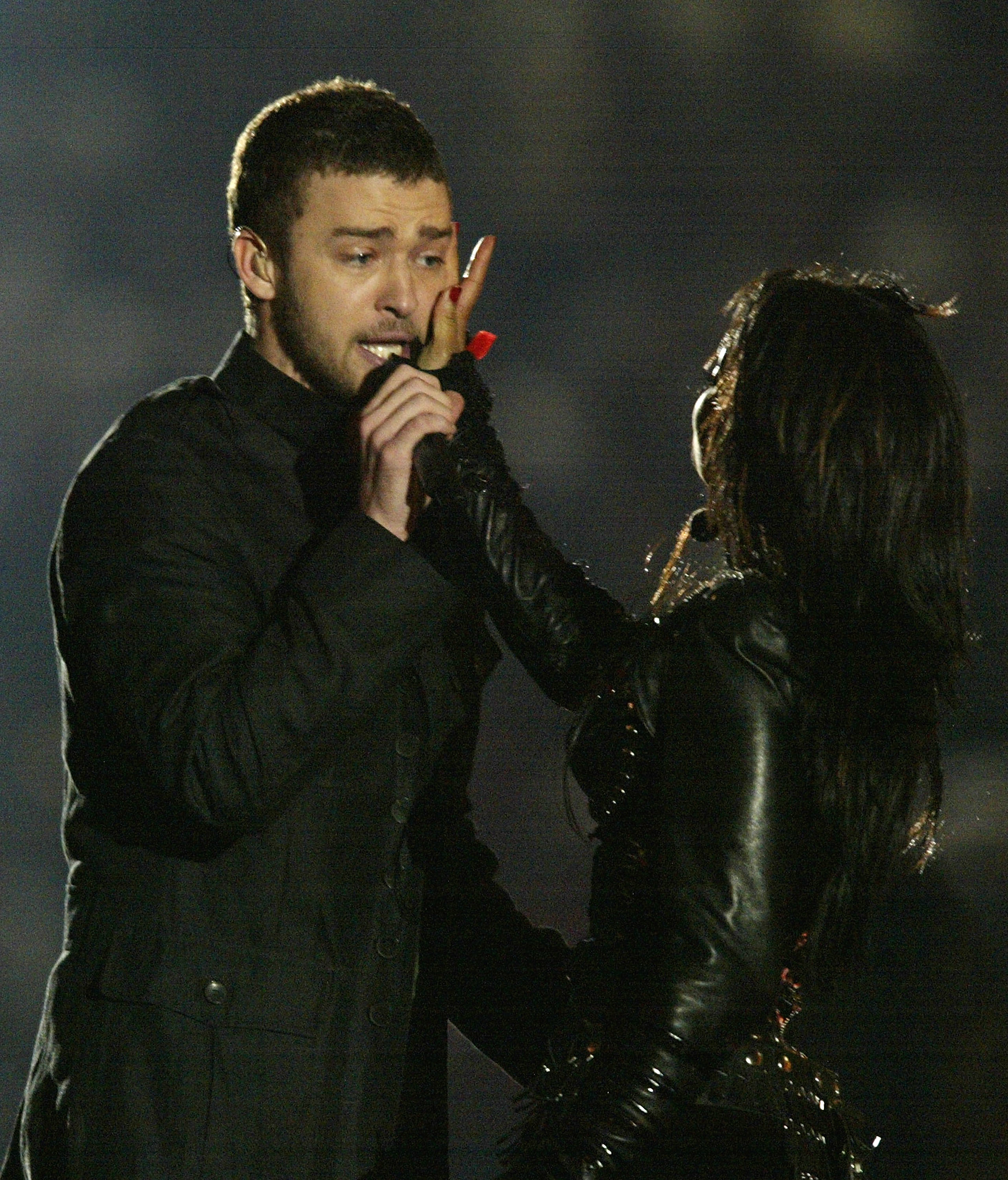 Close-up of Justin and Janet at the halftime show