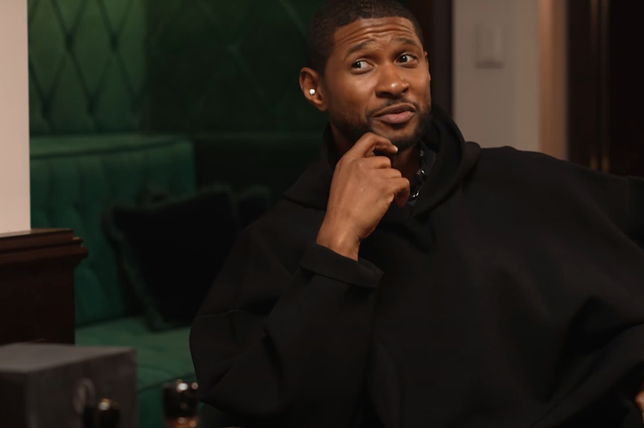 usher is seen in club shay shay interview