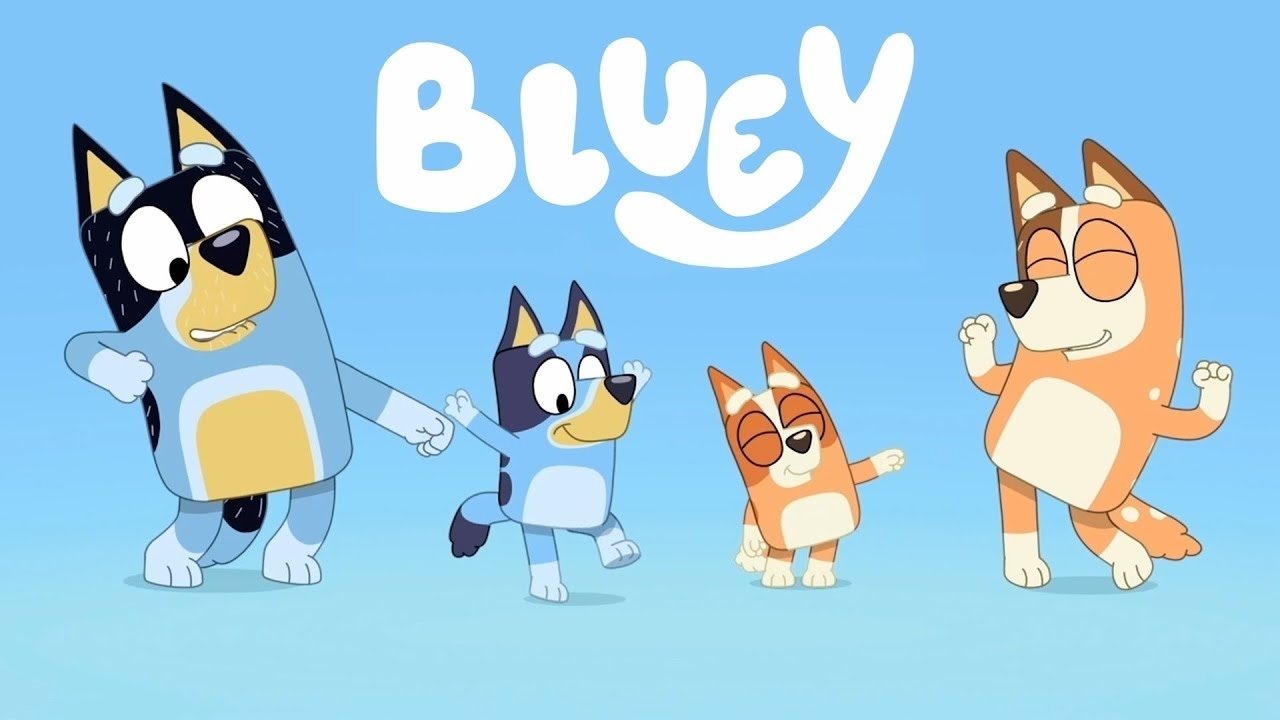 The Bluey title card