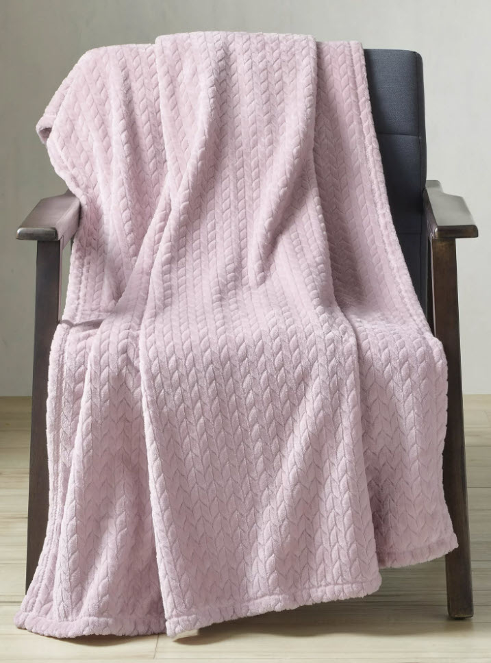 plush and fuzzy rose pink throw blanket