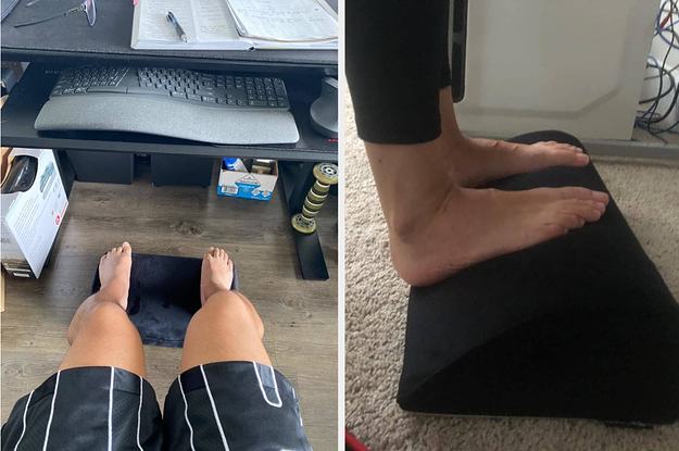 Foot stand store under desk