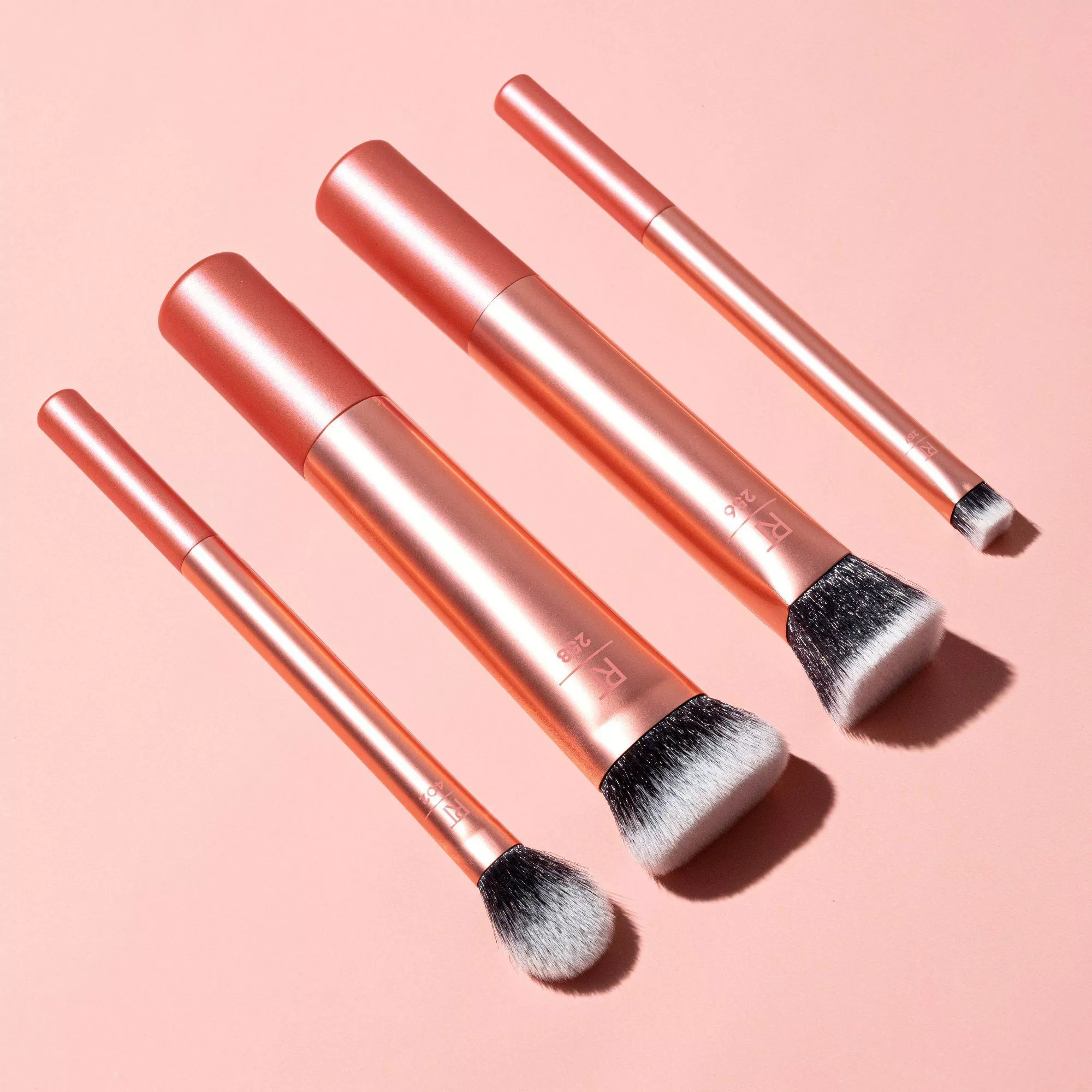 The brushes, with matte, metallic handles