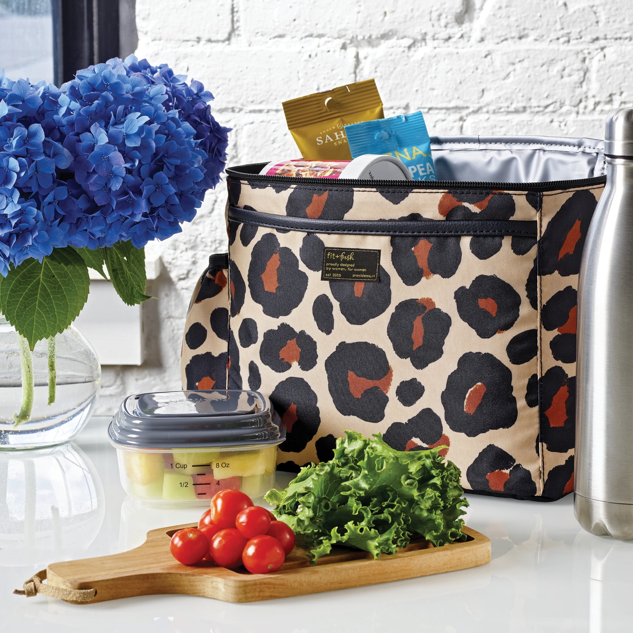 the leopard print lunch bag