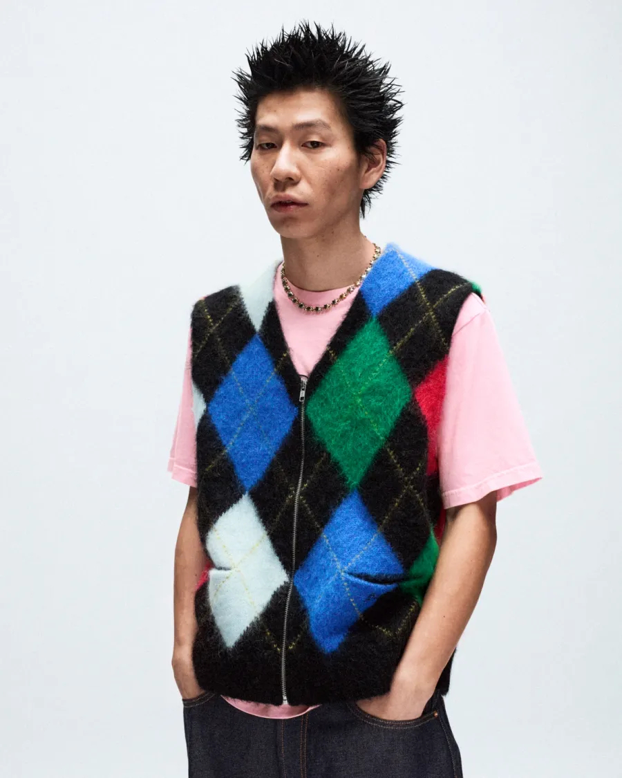 Supreme Brushed Argyle Zip Up Vest いつでも送料無料 - トップス