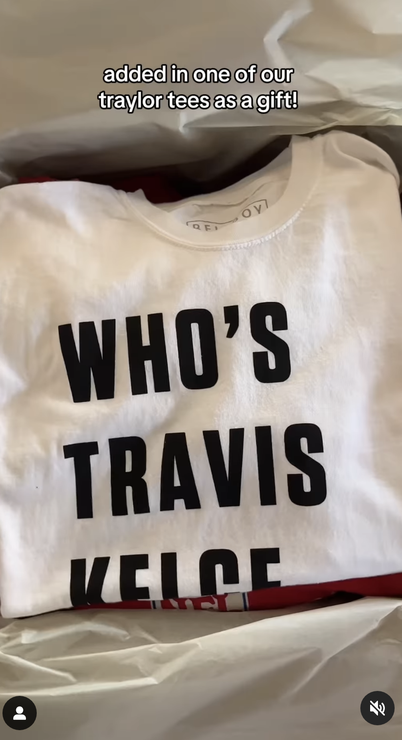 A shirt that says &quot;Who&#x27;s Travis Kelce?&quot;