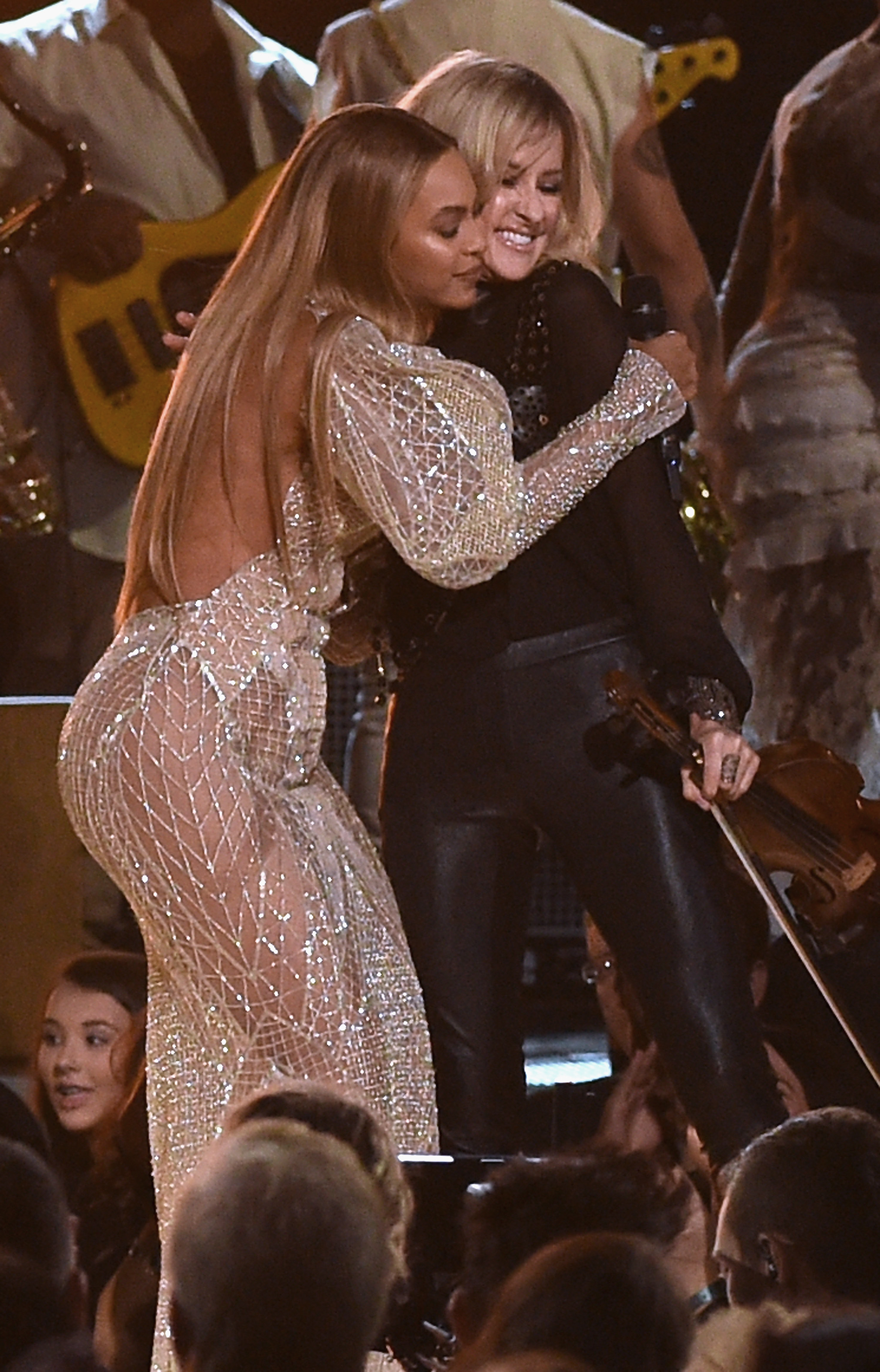 Close-up of Beyoncé onstage