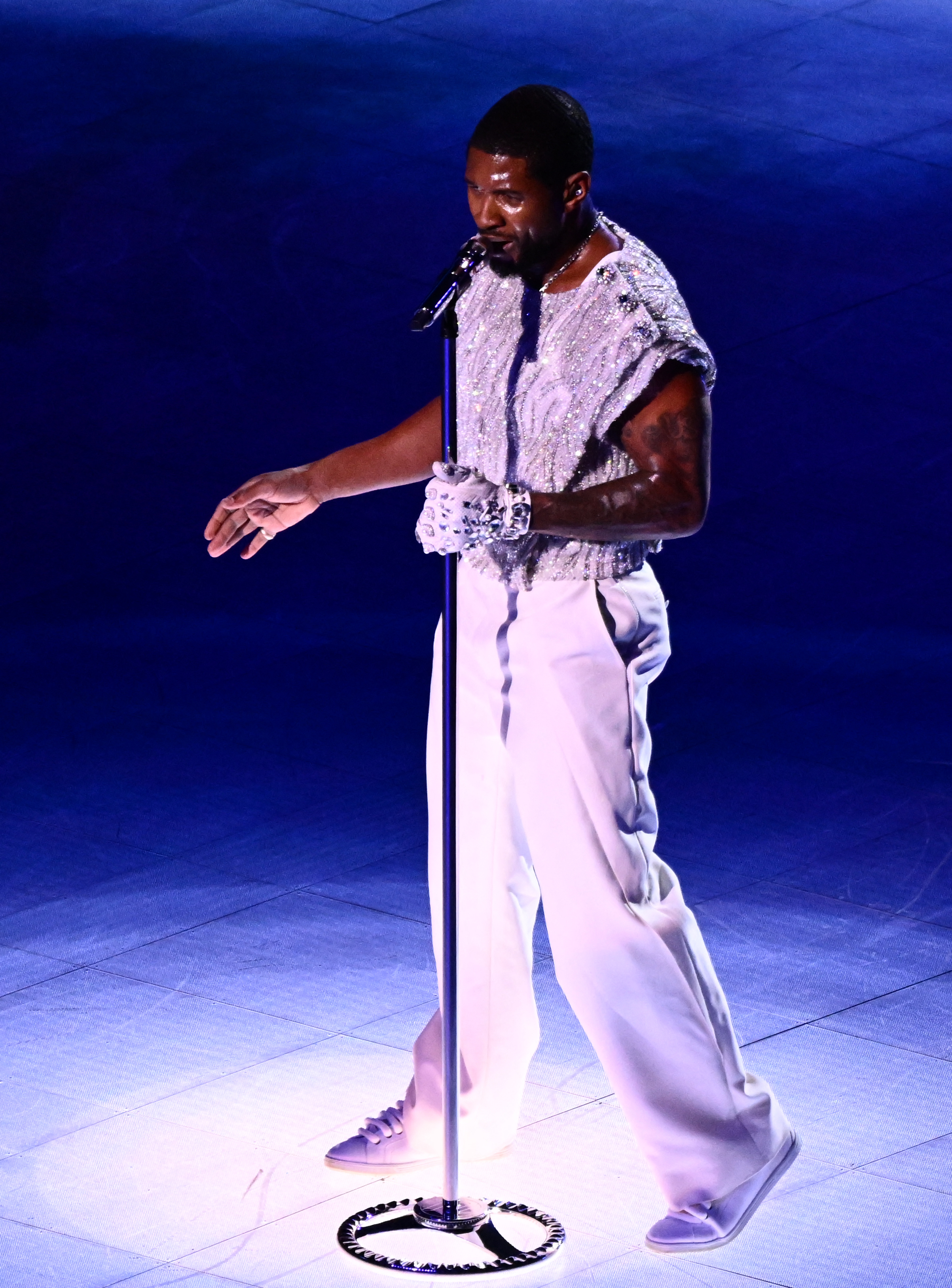 Usher onstage