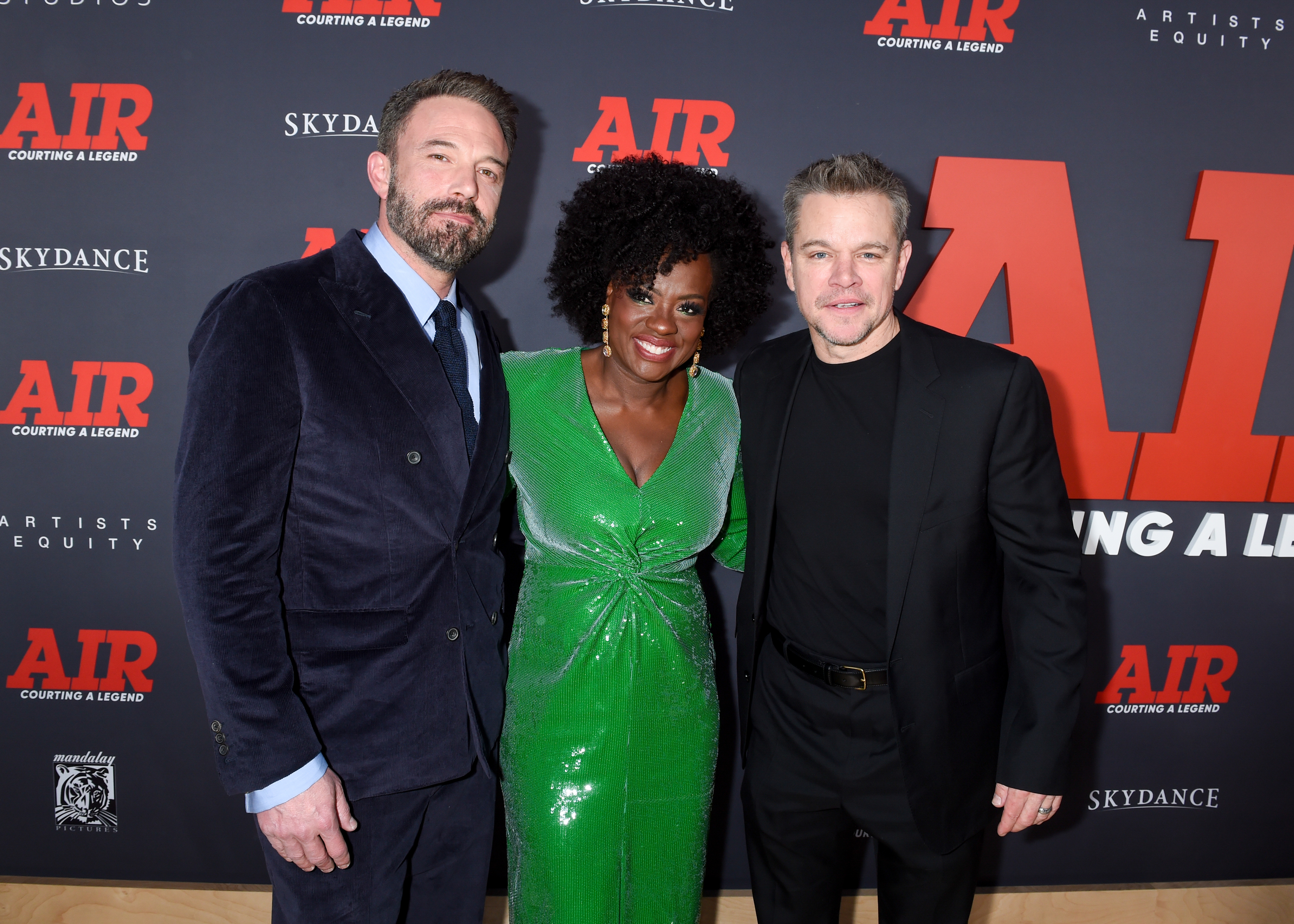 Ben Affleck, Viola Davis, and Matt Damon on the red carpet