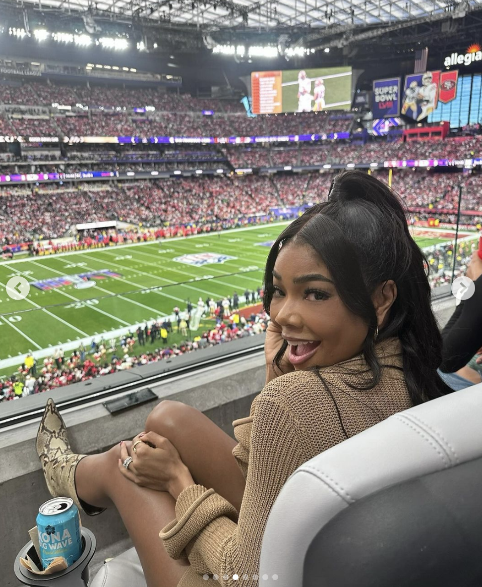 Gabrielle Union at the Super Bowl