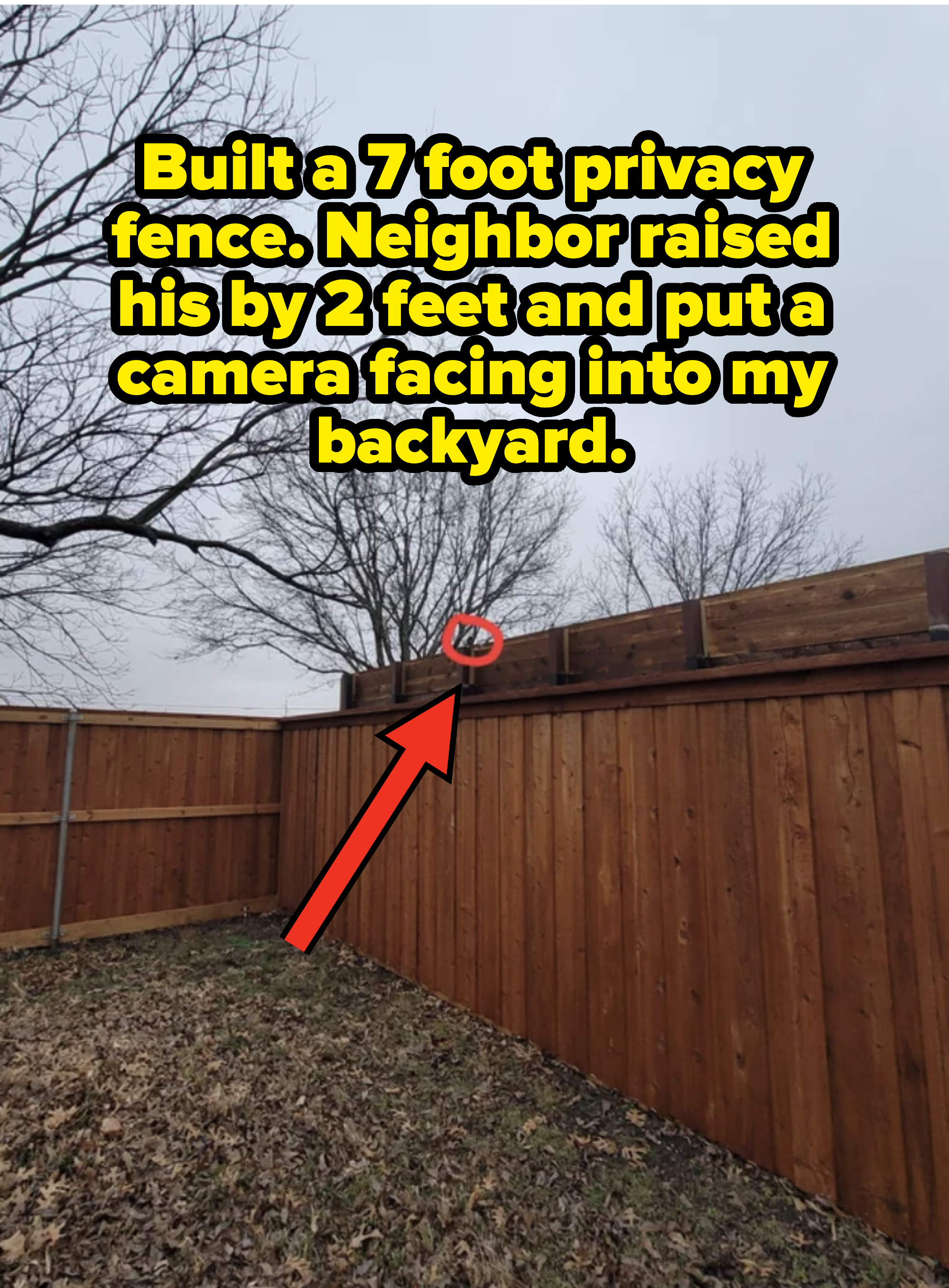 a camera on someone&#x27;s fence