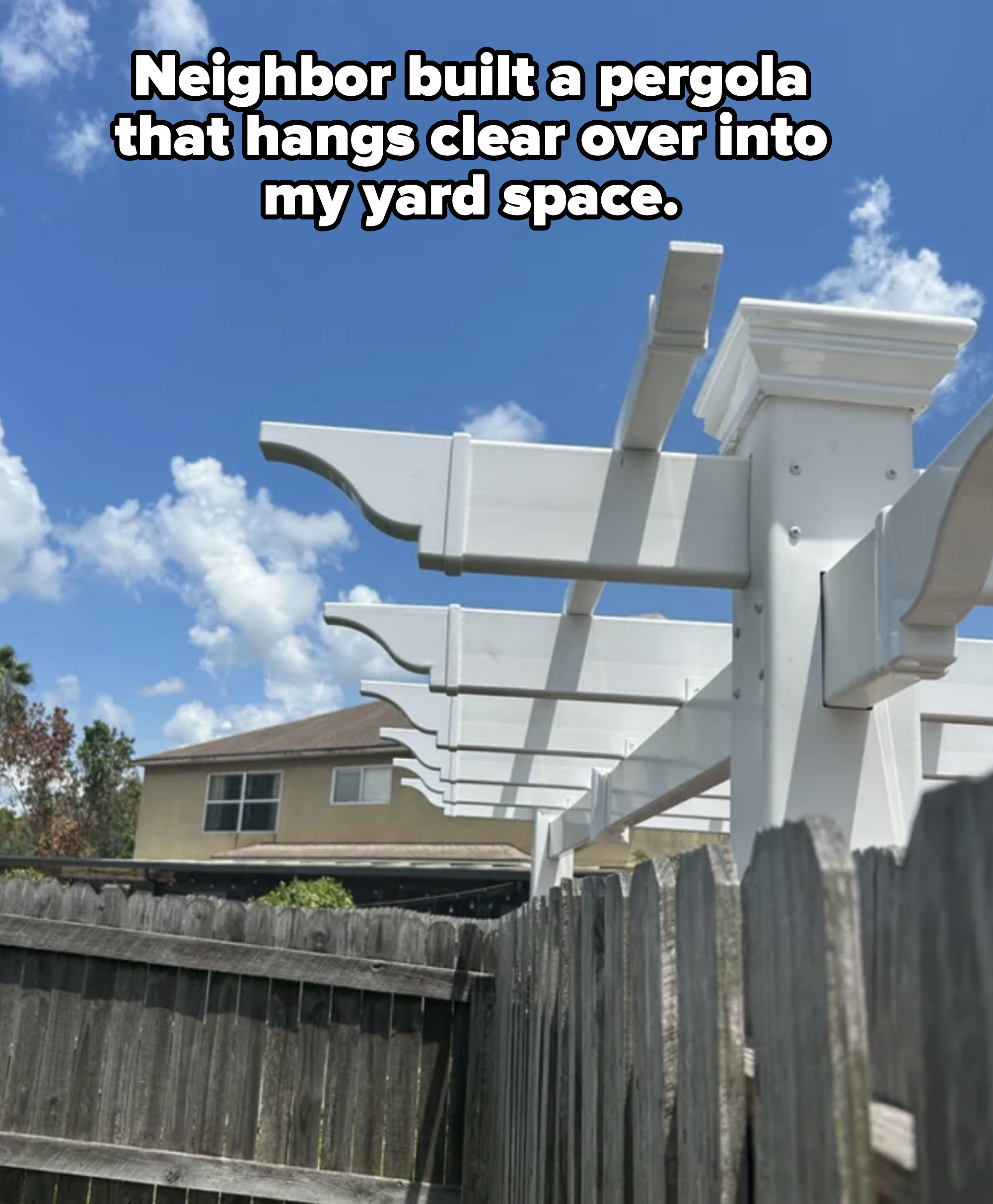 a neighbor&#x27;s fence intruding on someone else&#x27;s yard
