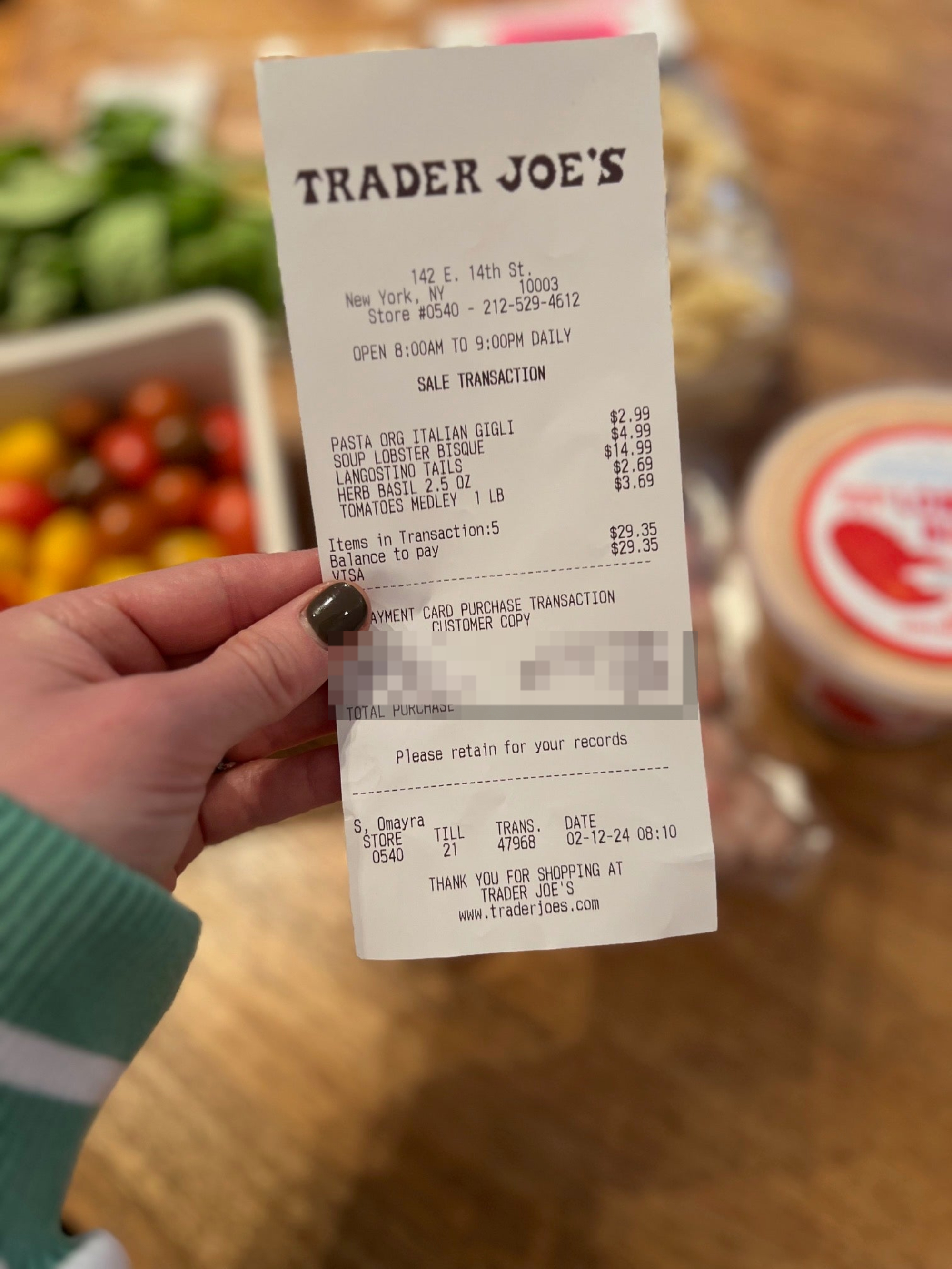 A Trader Joe&#x27;s receipt