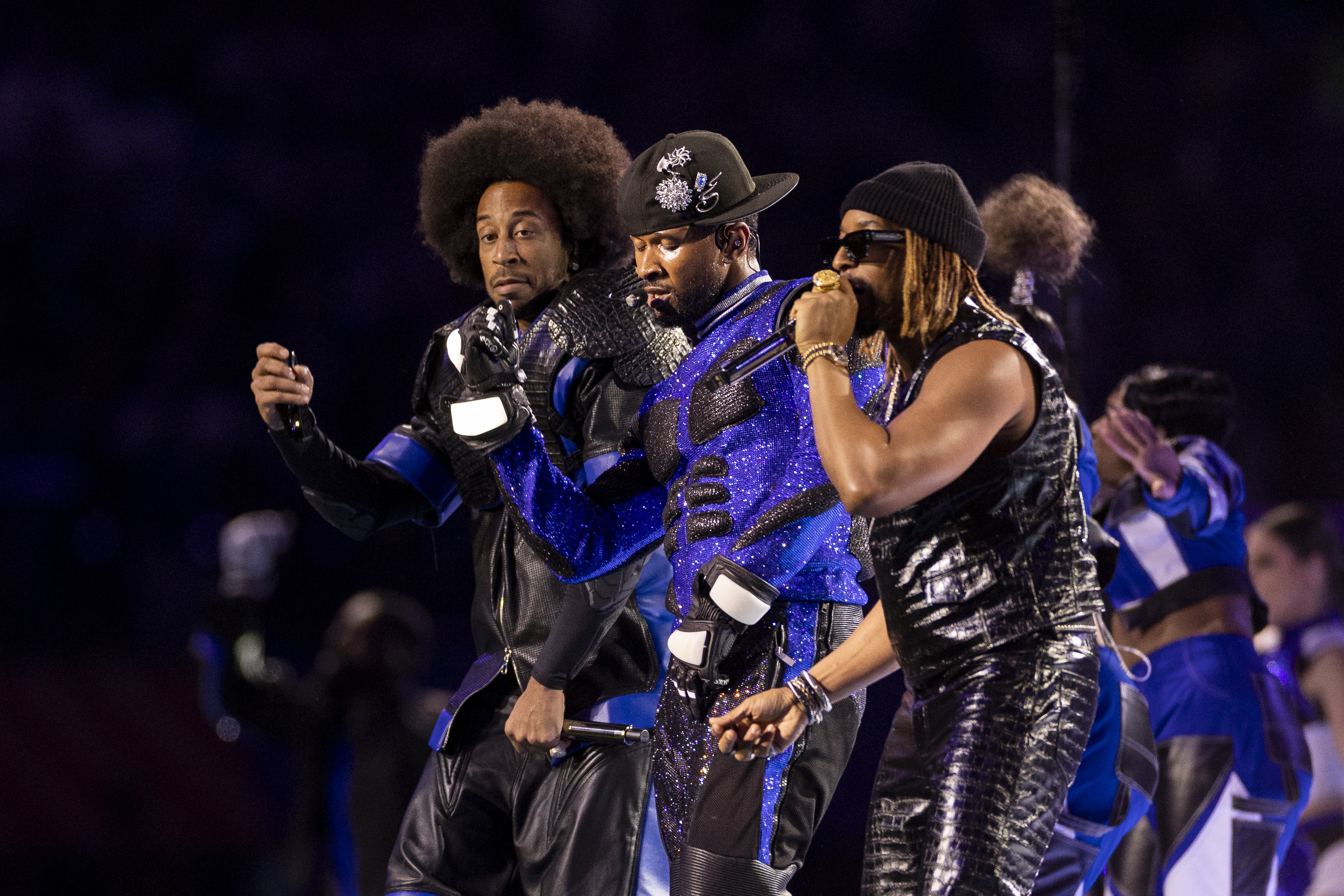 Usher, Ludacris and Lil Jon perform onstage