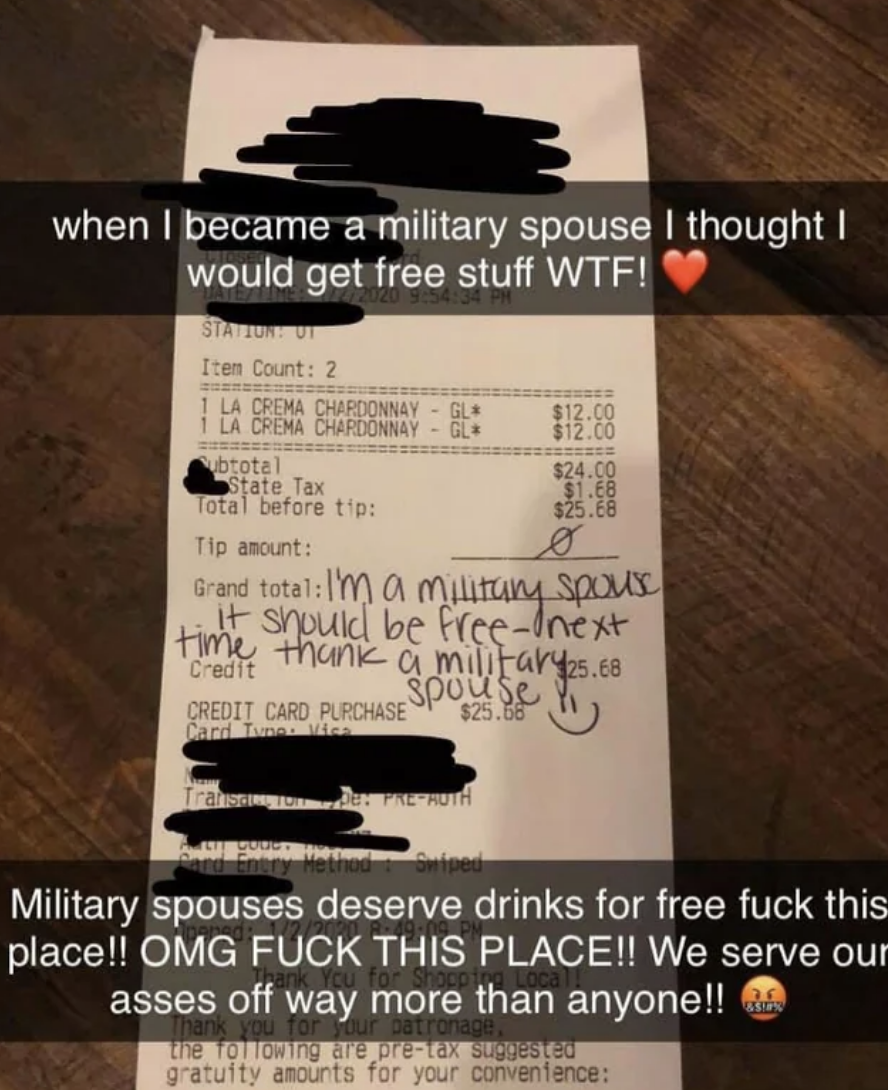 &quot;I&#x27;m a military spouse&quot;