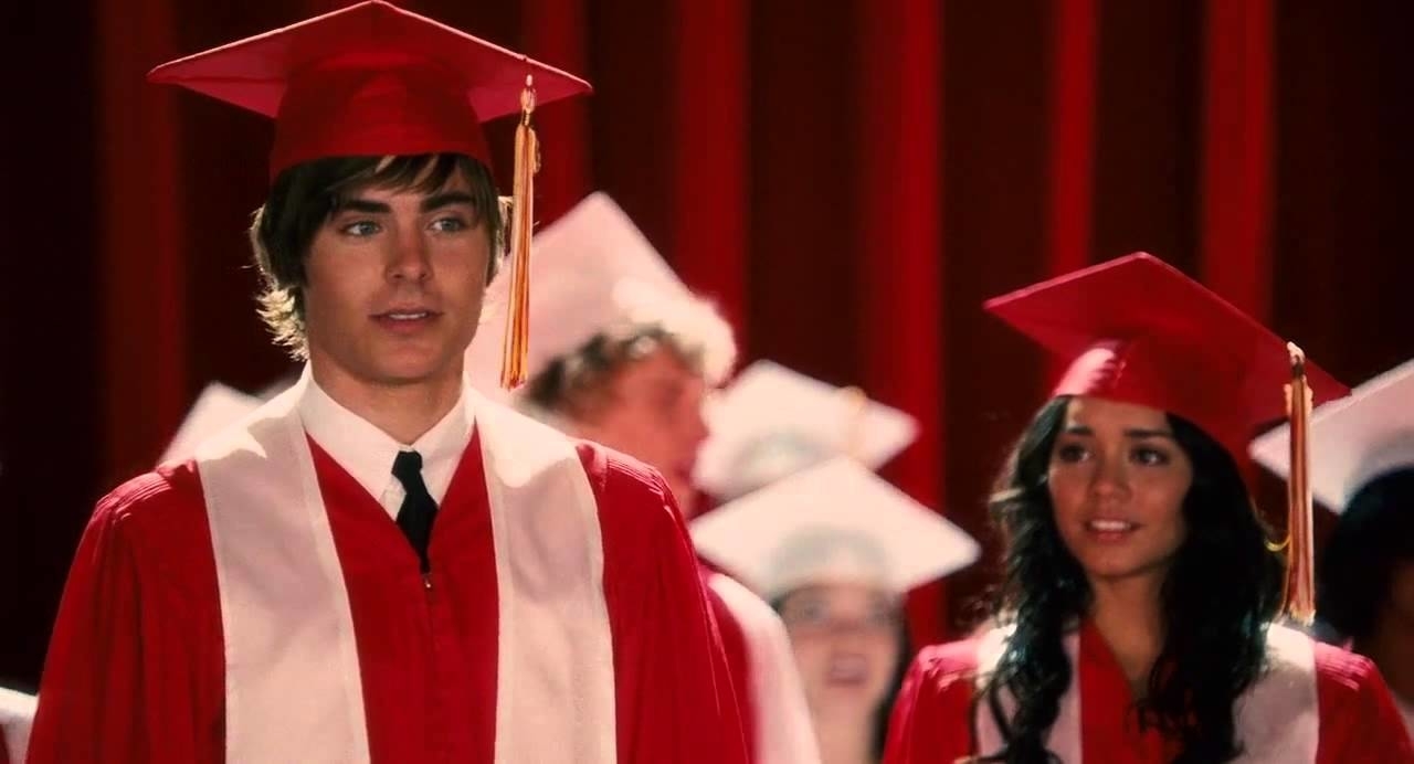 Zac Efron at graduation in &quot;High School Musical&quot;