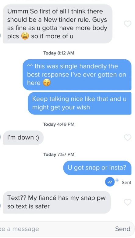 Screenshot of a text exchange