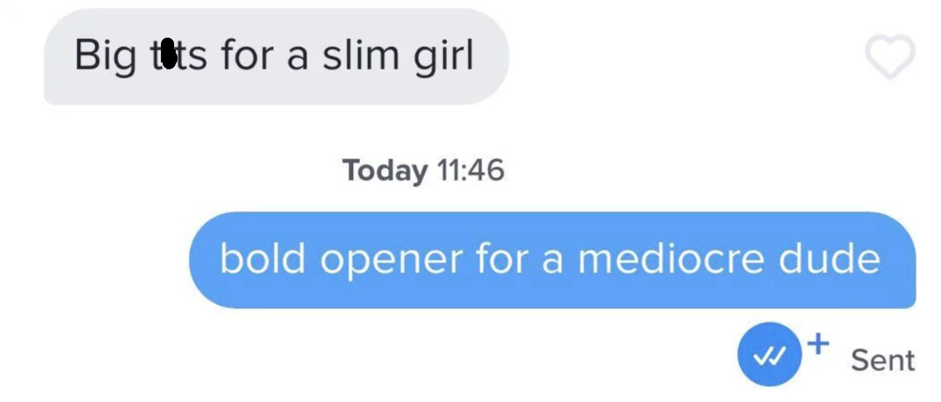 Screenshot of a text exchange