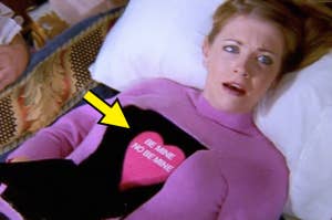 Sabrina the Teenage Witch with a candy heart in her chest.