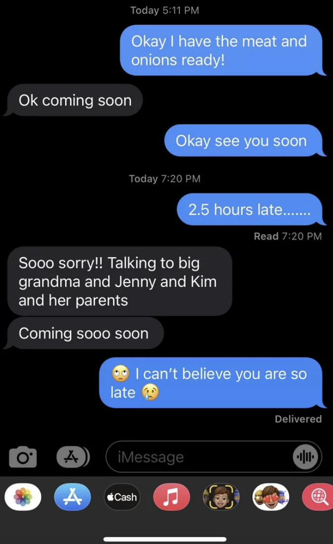 "2.5 hours late&hellip;."