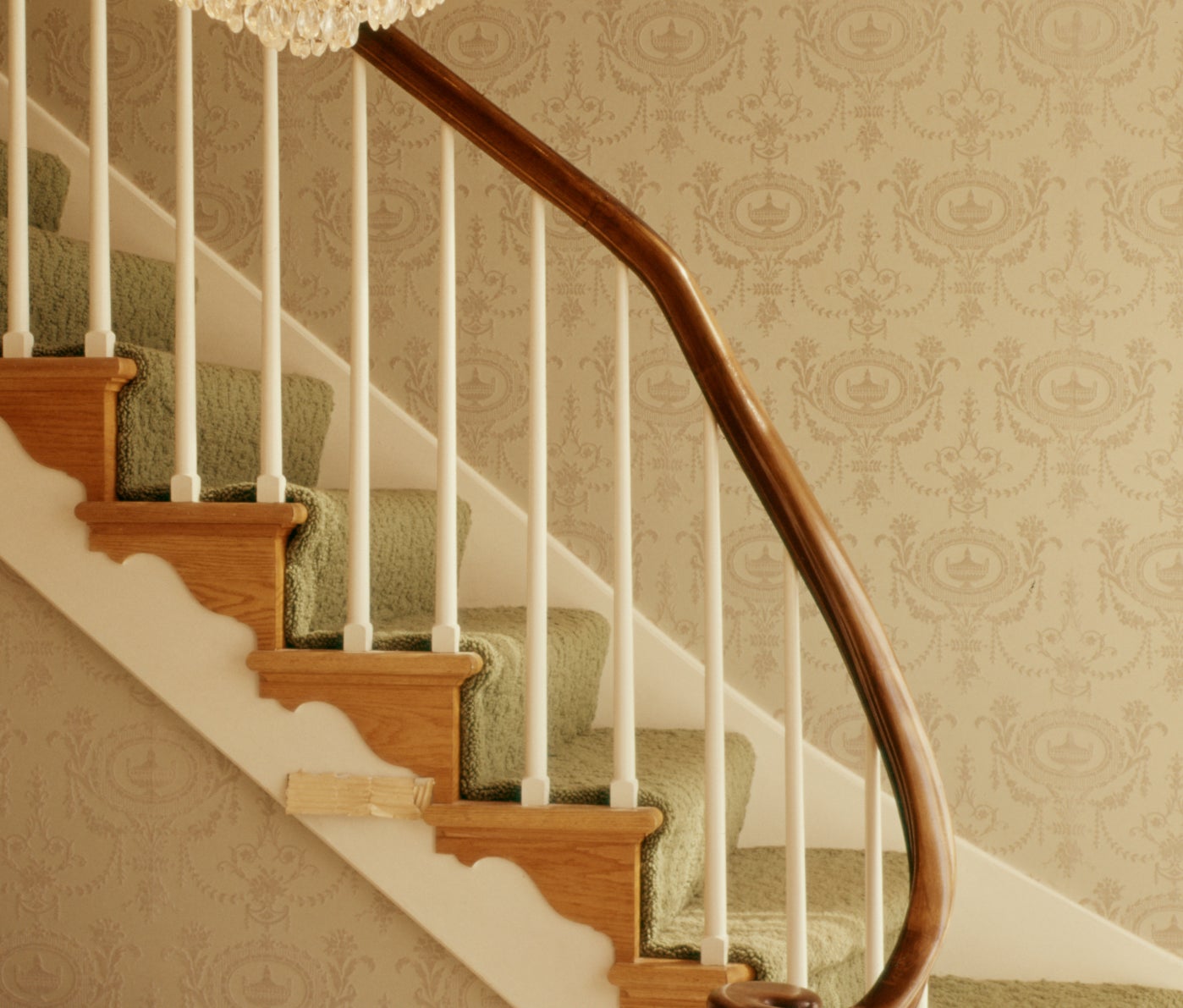 a carpeted staircase
