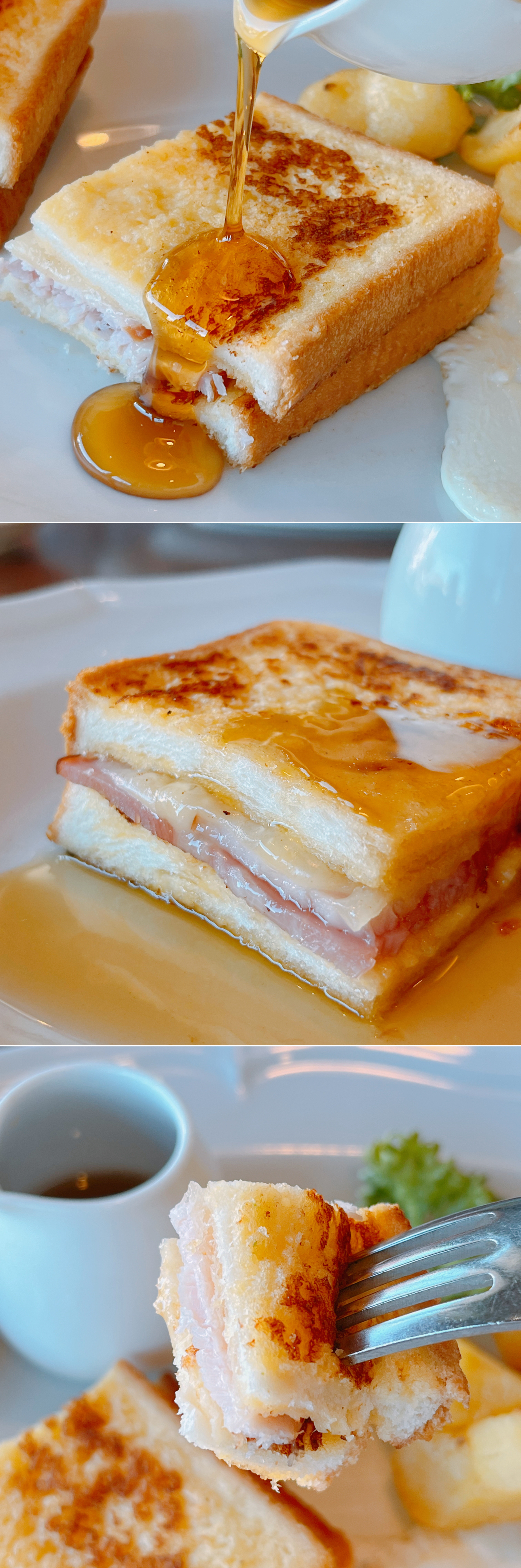 ロイヤルホストのおすすめ朝食「ハム&チーズのフレンチトーストサンドプレート」