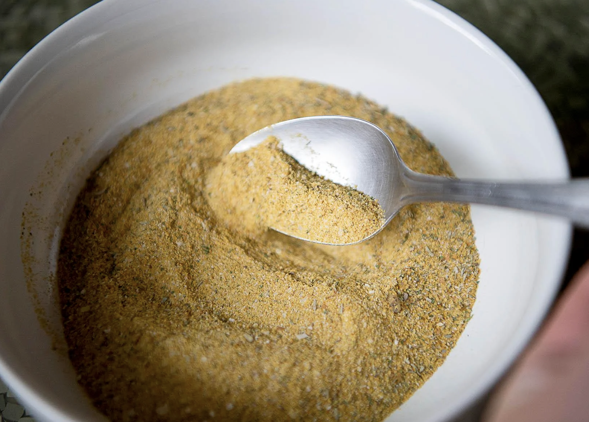 Chicken boullion powder in a bowl