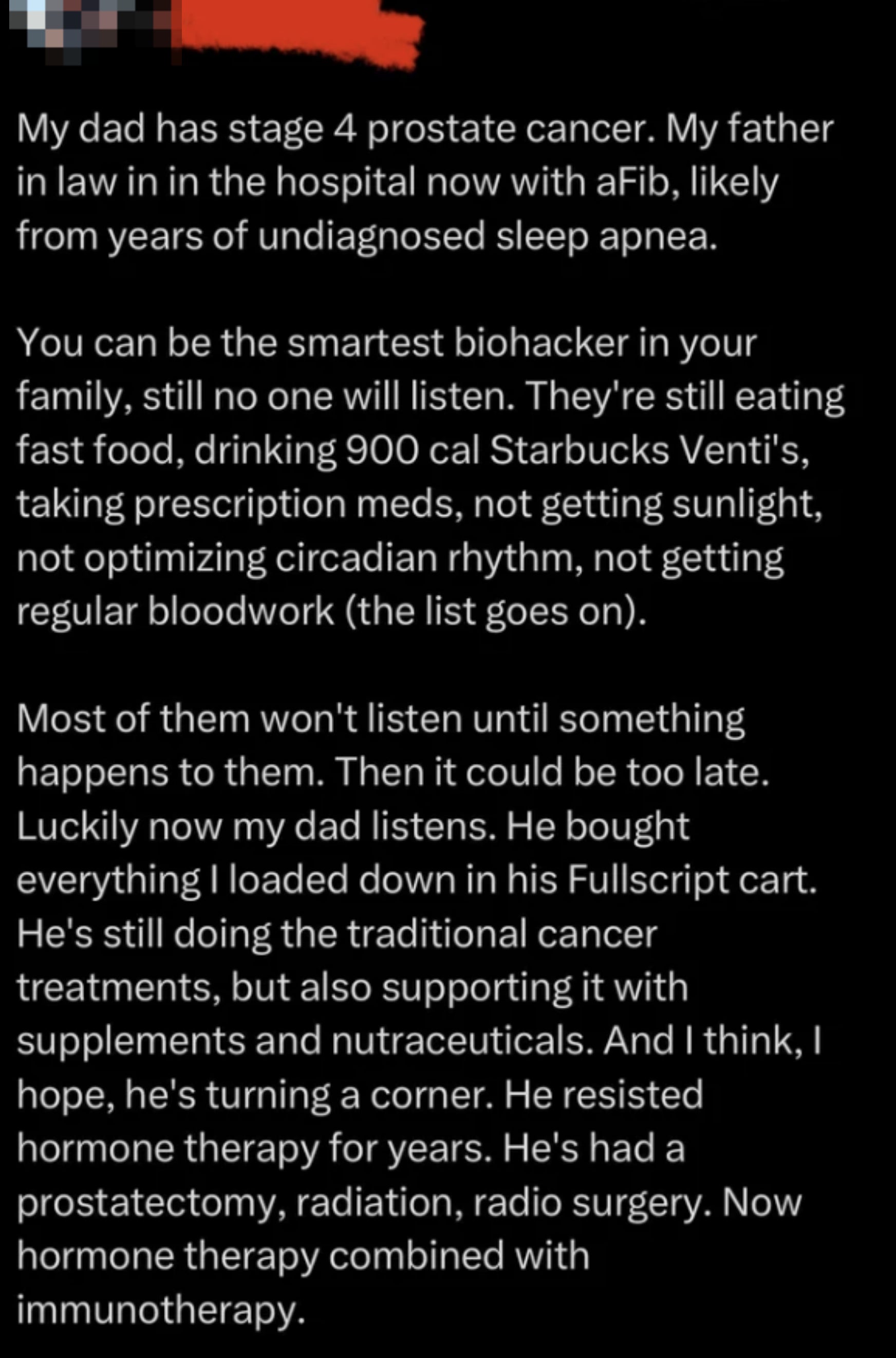 "Luckily now my dad listens."