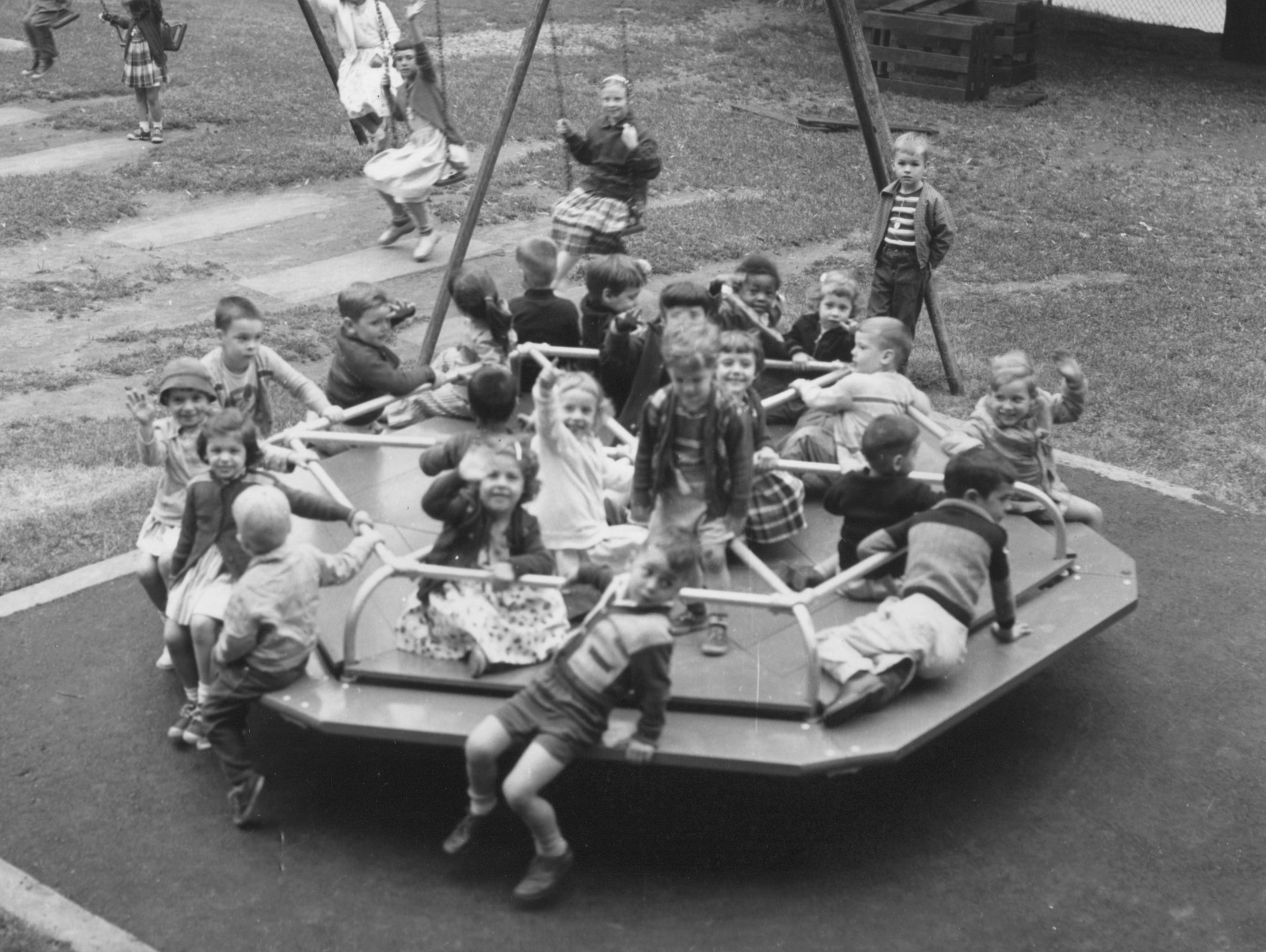 Kids on a merry-go-round