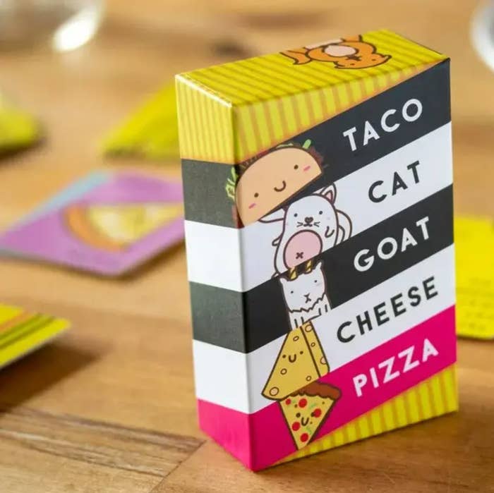 taco, cat, goat, cheese and pizza card game in packaging