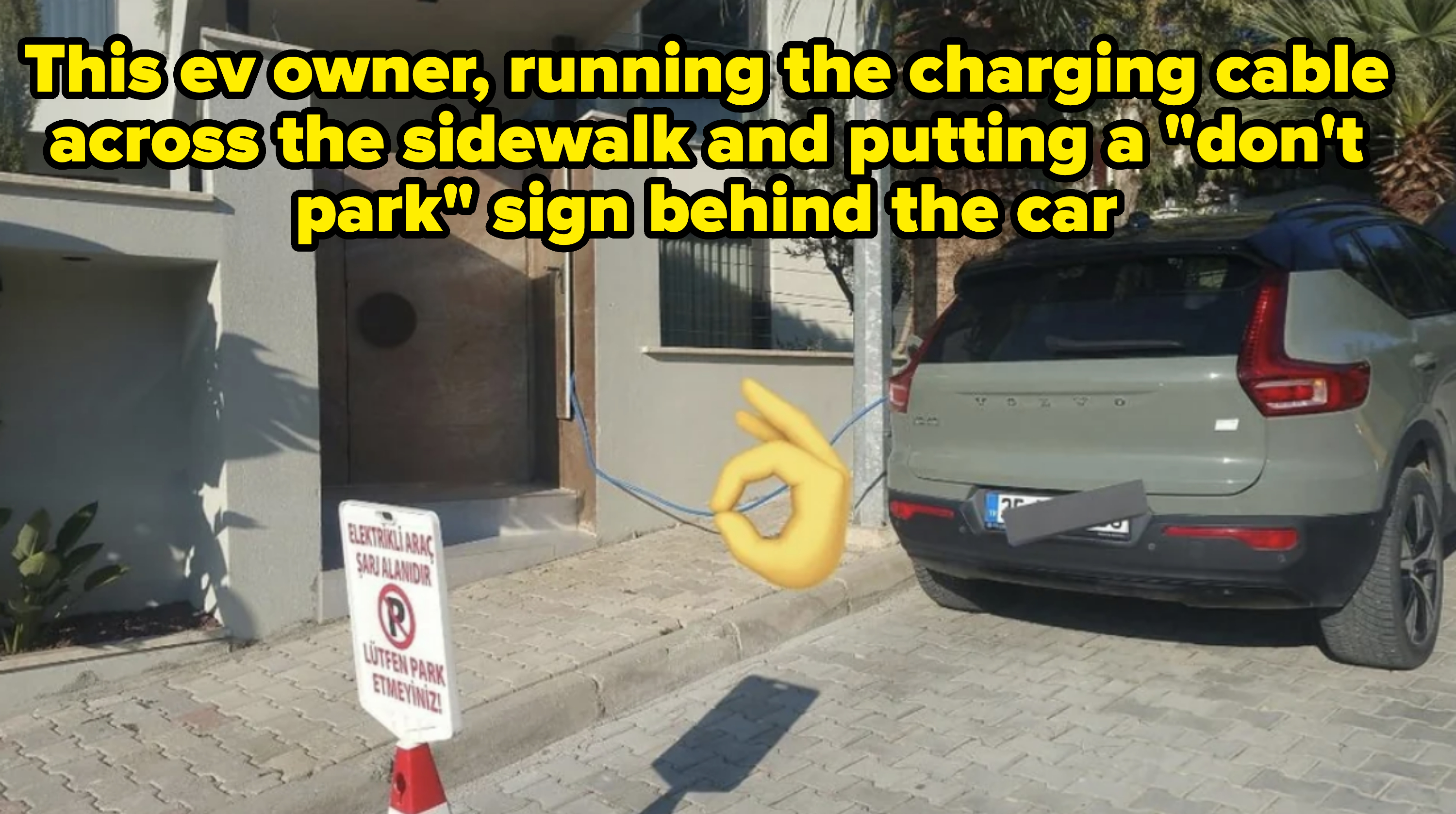 a car blocking spots