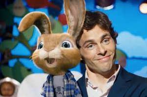 James Marsden and an animated bunny.