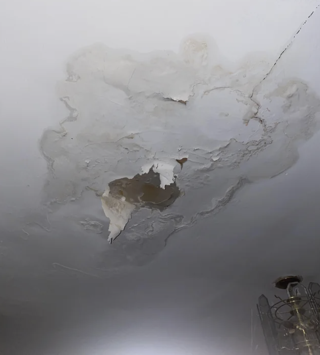 Leaky pipes causing ceiling damage