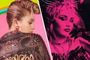 Miley Cyrus "Younger Now" and "Plastic Hearts" album covers.