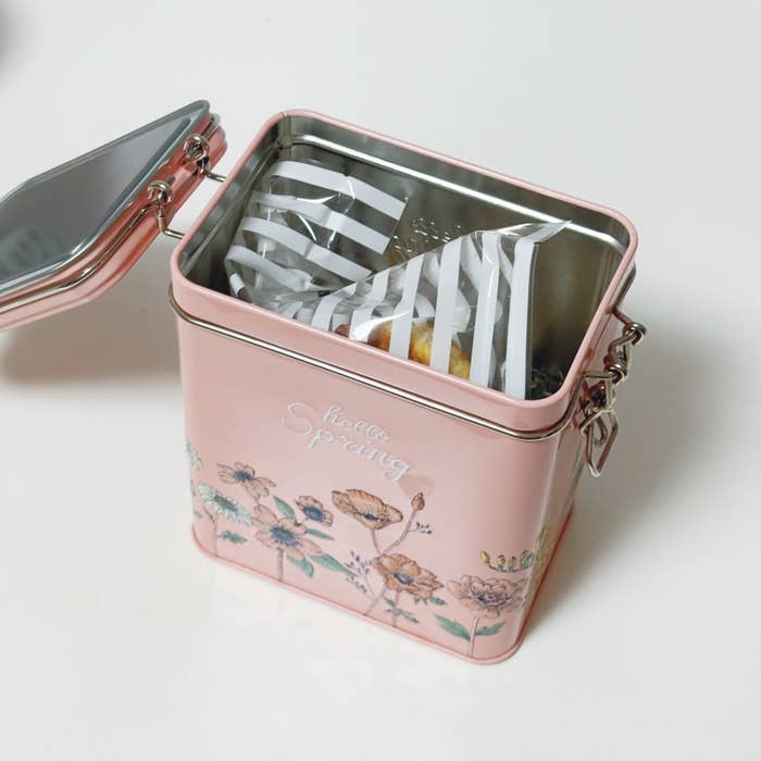 カルディのおすすめのクッキー「スプリング缶（チョコチップスコーン入り）」