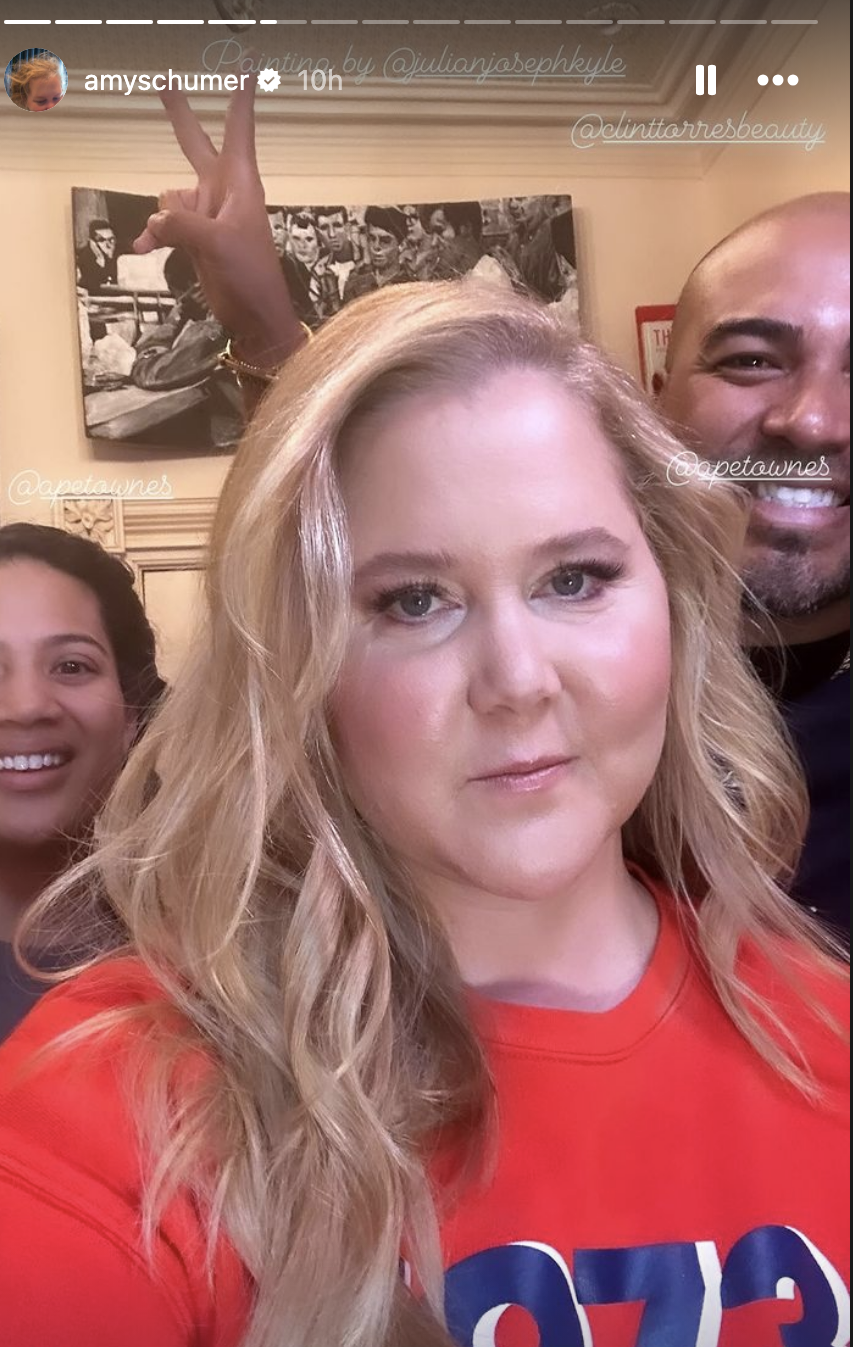 A selfie with Amy and two other people from her IG story