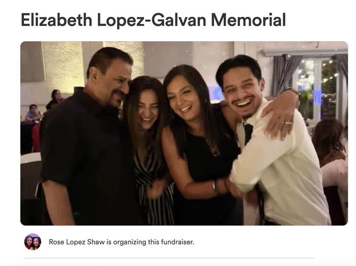 Four individuals smiling and embracing at the Elizabeth Lopez-Galvan Memorial event