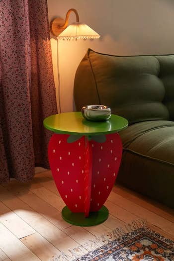 Strawberry-shaped side table