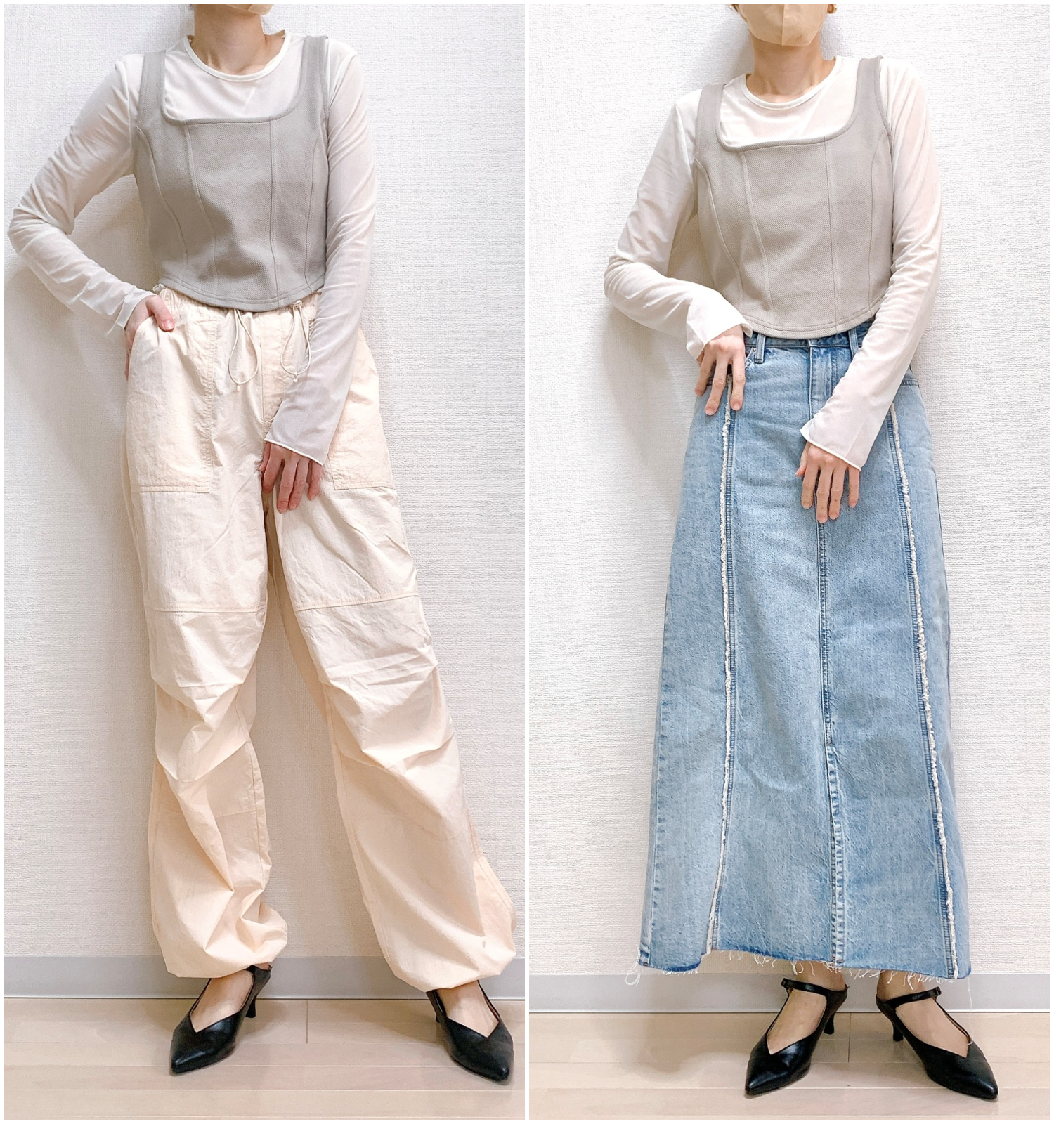 GU(ジーユー)のおすすめのレディースアイテム「2ピースビスチェレイヤードT(長袖)Q+E」