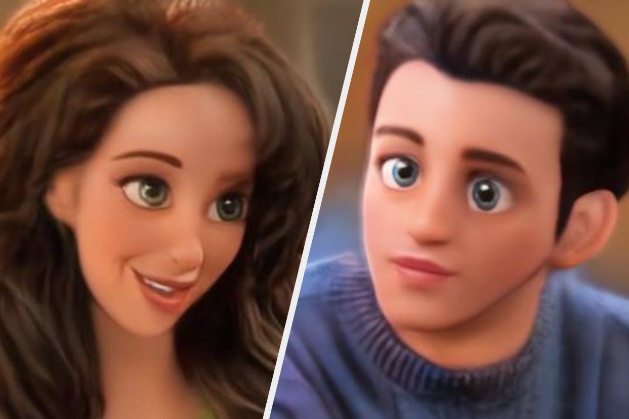 Animated characters resembling human adults, one male and one female, from a modern animation. No real individuals depicted