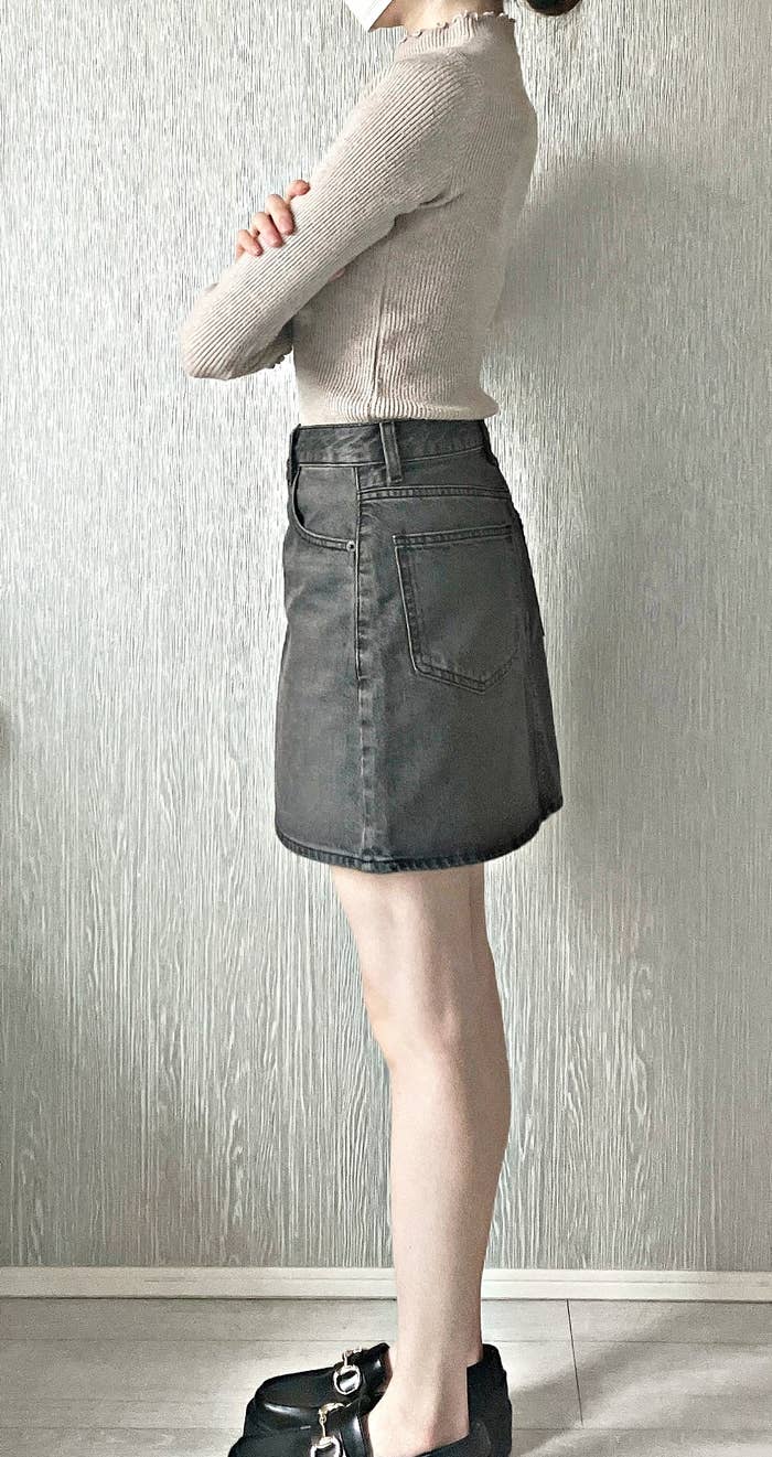 GU（ジーユー）のおすすめスカート「デニムローウエストミニスカート+E」