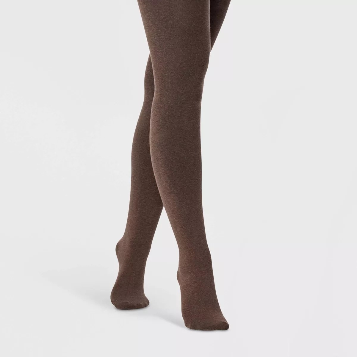 footed tights in brown heather