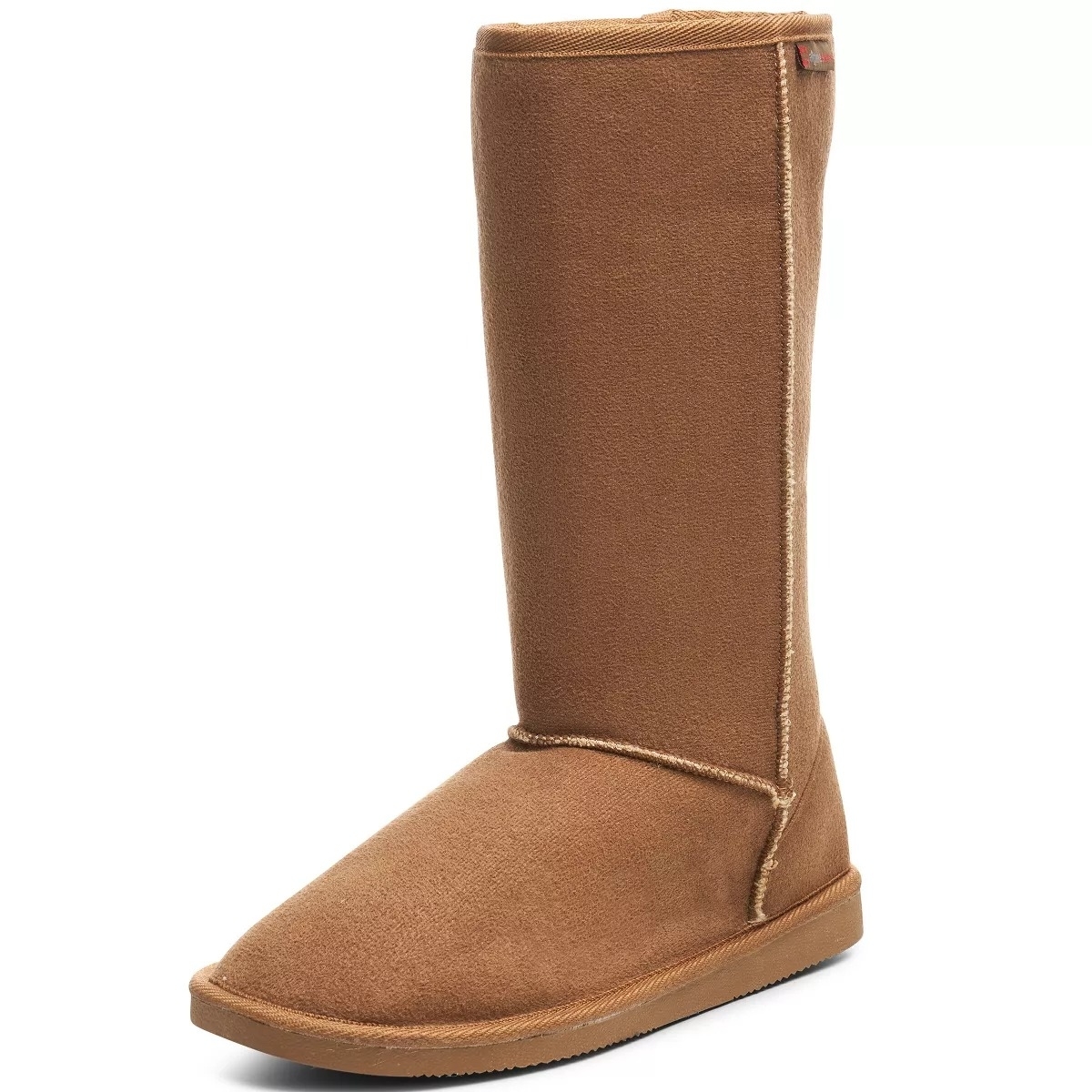 chestnut tall boots with shearling lining