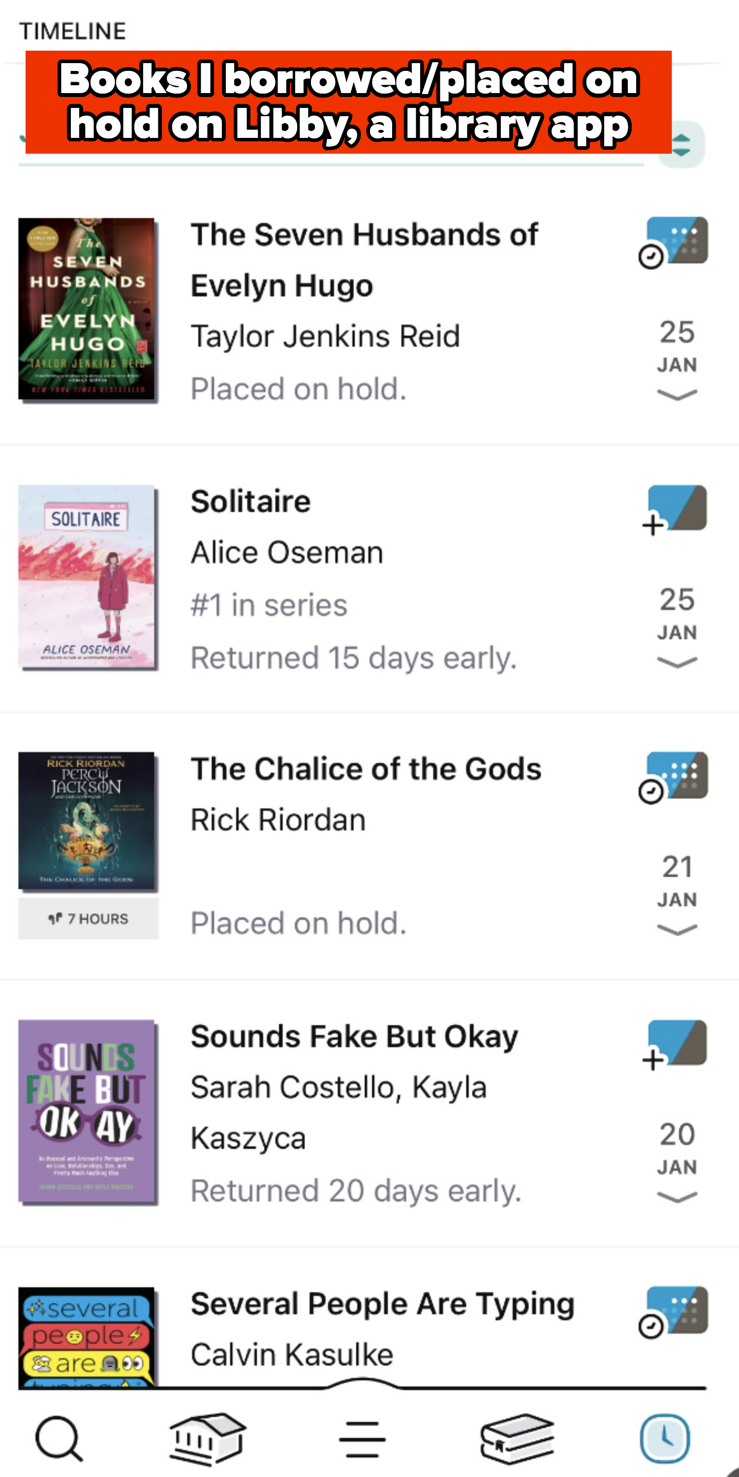 books borrowed on the app